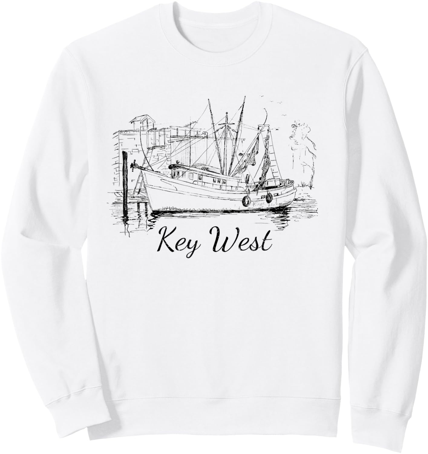 Key West, Florida Vintage Vacation Gift Small Sweatshirt - Sweatshirt | White