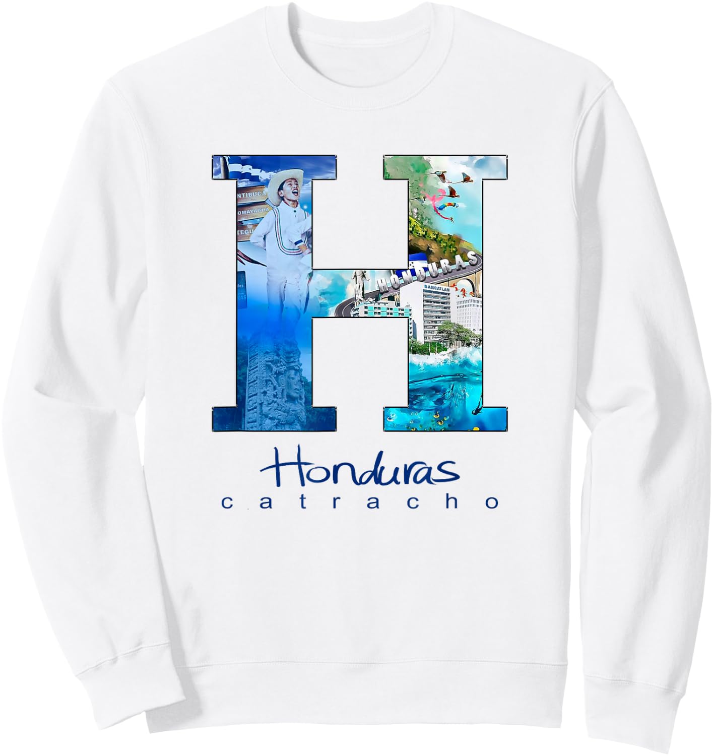 Camisas catrachas Honduras Shirt Sweatshirt - Sweatshirt | White
