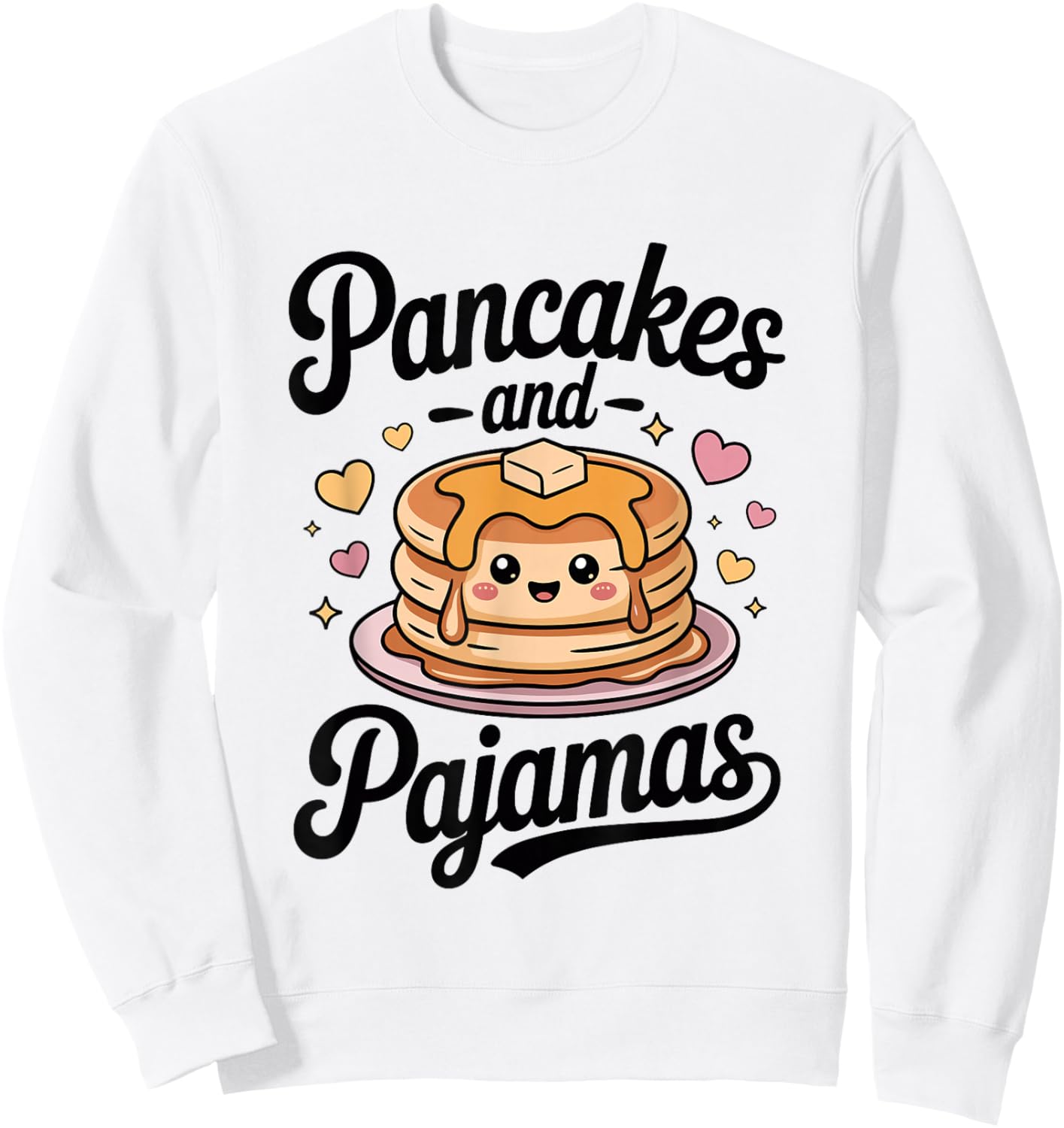 Cute Kawaii Pancakes and Pajamas Sleepover Breakfast Lover Sweatshirt - Sweatshirt | White