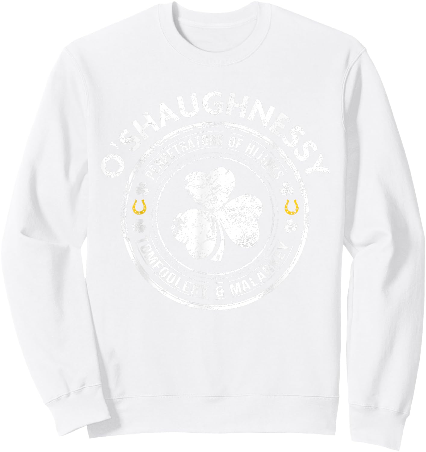 O'Shaughnessy Irish Family Name Sweatshirt - Sweatshirt | White