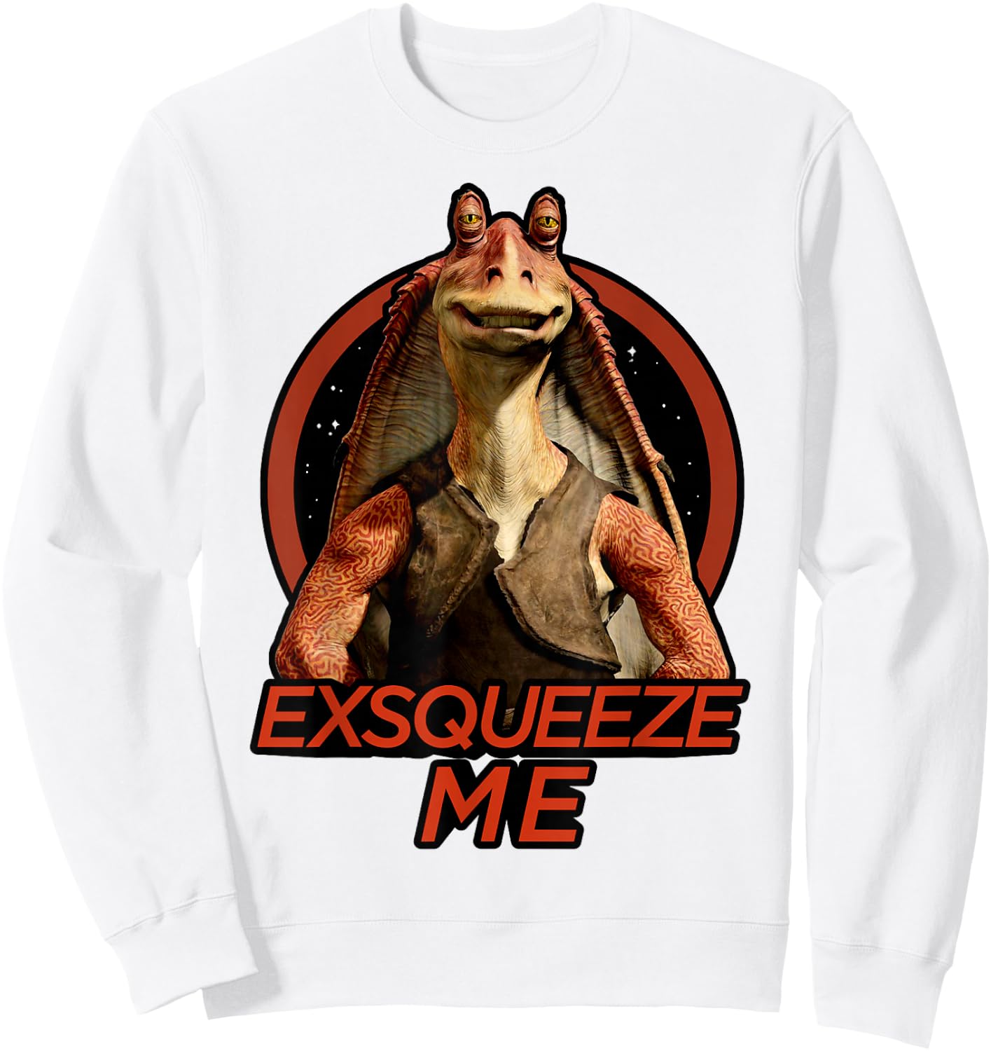 Star Wars Jar Jar Binks Exsqueeze Me Graphic Z1 Sweatshirt - Sweatshirt | White