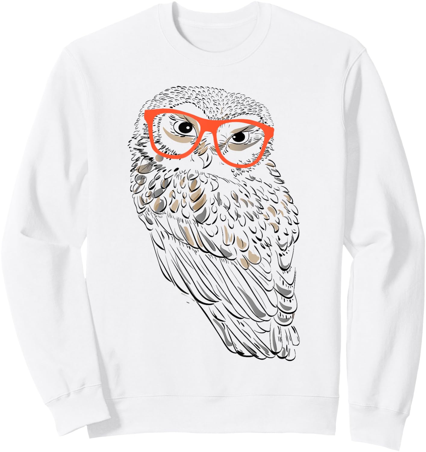 Cute Halloween Hipster Owl With Orange Glasses Funny Gift Sweatshirt - Sweatshirt | White