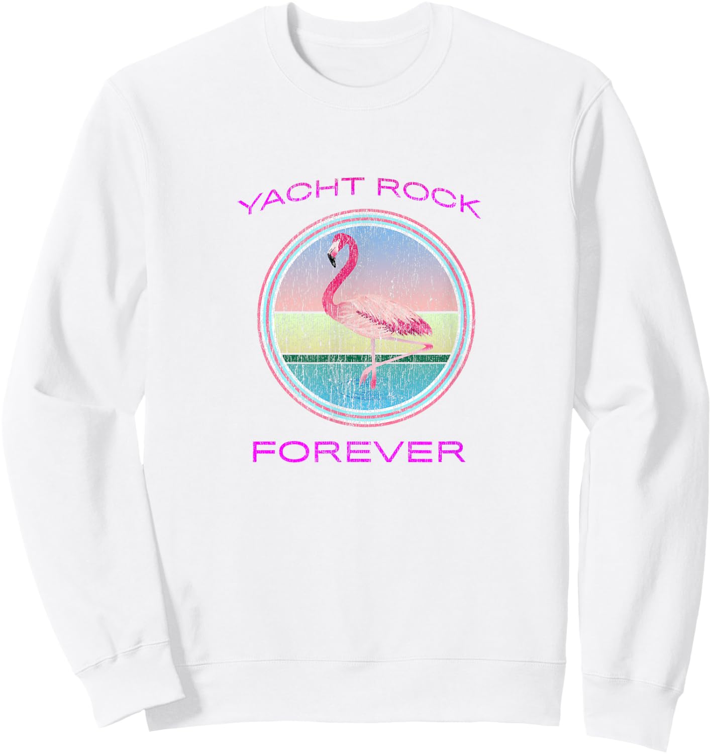Yacht Rock Forever 80s Retro Faded Sweatshirt - Sweatshirt | White