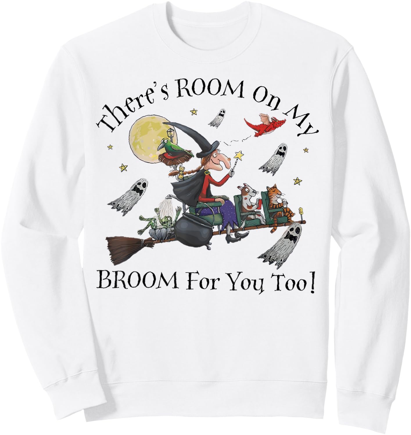 Halloween There's Room On My Broom For You Too Teacher Sweatshirt - Sweatshirt | White