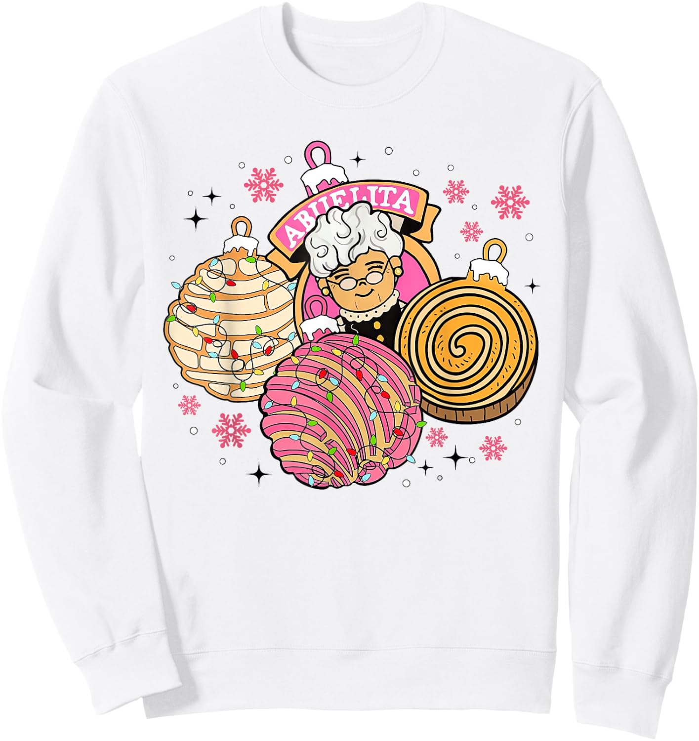 Grandma Abuelita Pan Dulce Season Mexican Xmas Sweatshirt - Sweatshirt | White