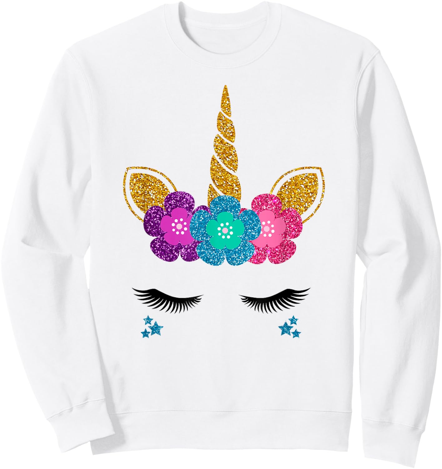 Unicorn Face Halloween Costume Idea And Birthday Outfit Sweatshirt - Sweatshirt | White