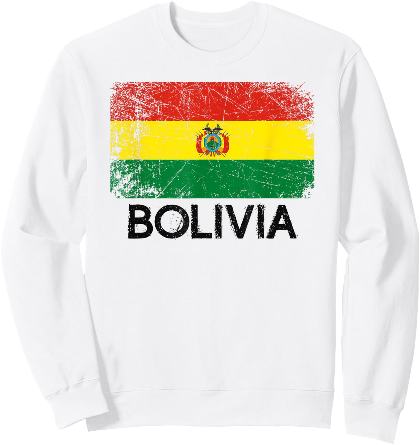 Bolivian Flag | Vintage Made In Bolivia Gift Sweatshirt - Sweatshirt | White