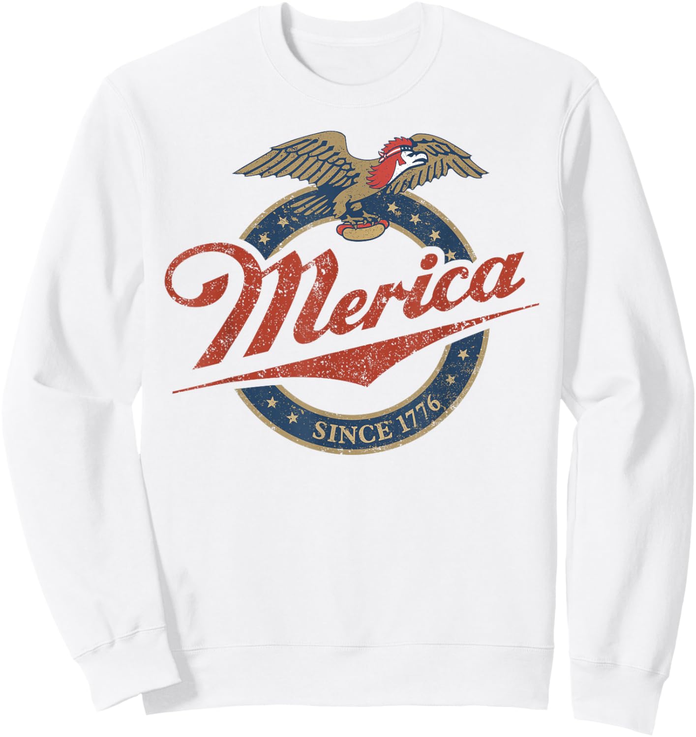 Merica Eagle Mullet Hot Dog Vintage Sweatshirt - Sweatshirt | White