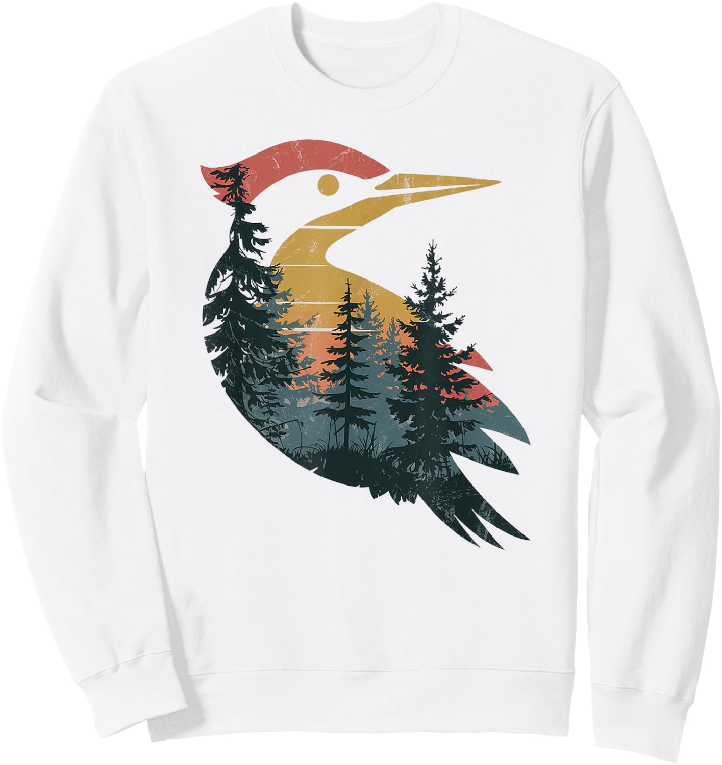 Woodpecker Hunting Hiking Outdoor Camping Forest Men Women Sweatshirt - Sweatshirt | White