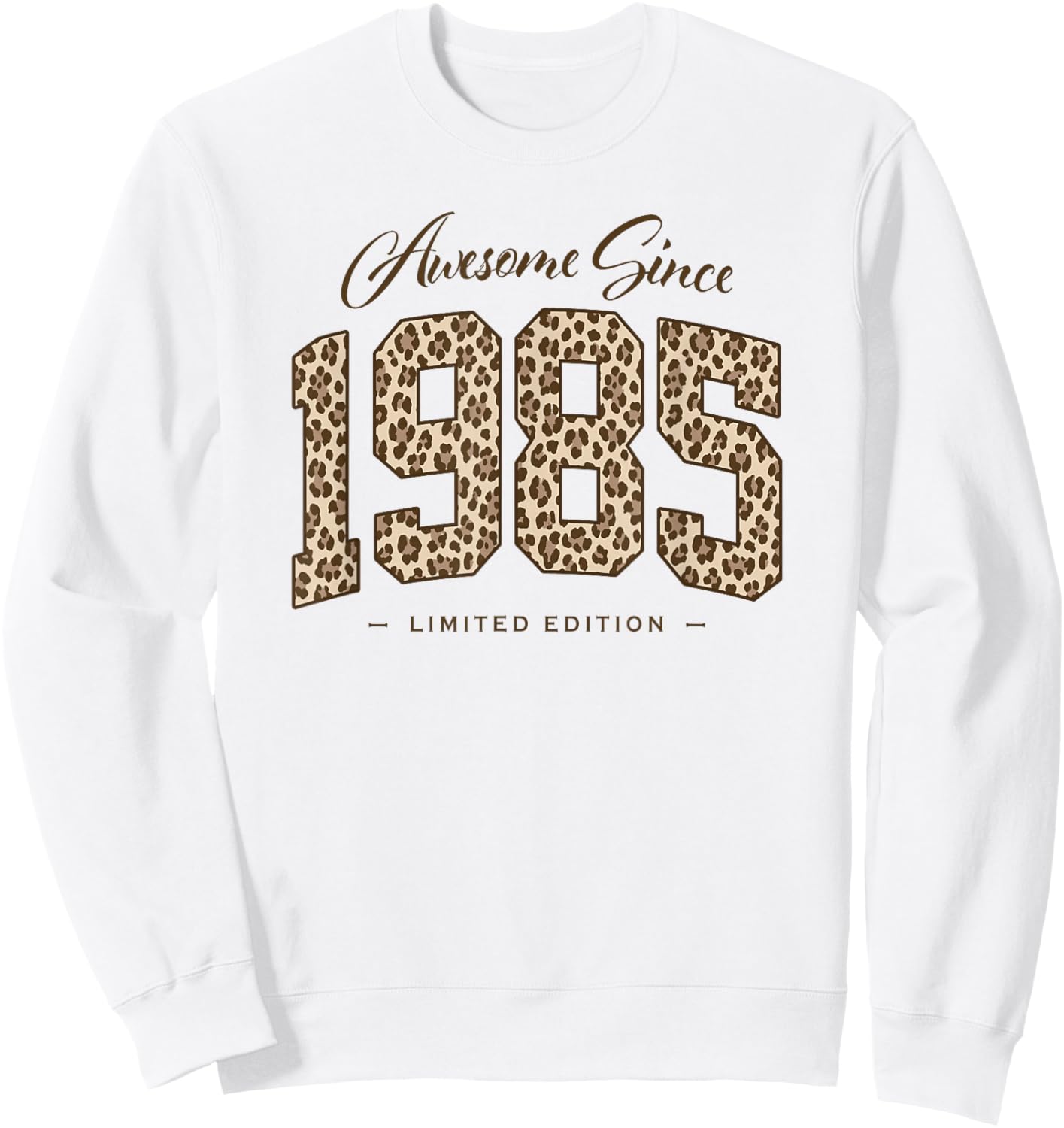 Awesome Since 1985 | Leopard Pattern 41st Birthday Girls Sweatshirt - Sweatshirt | White