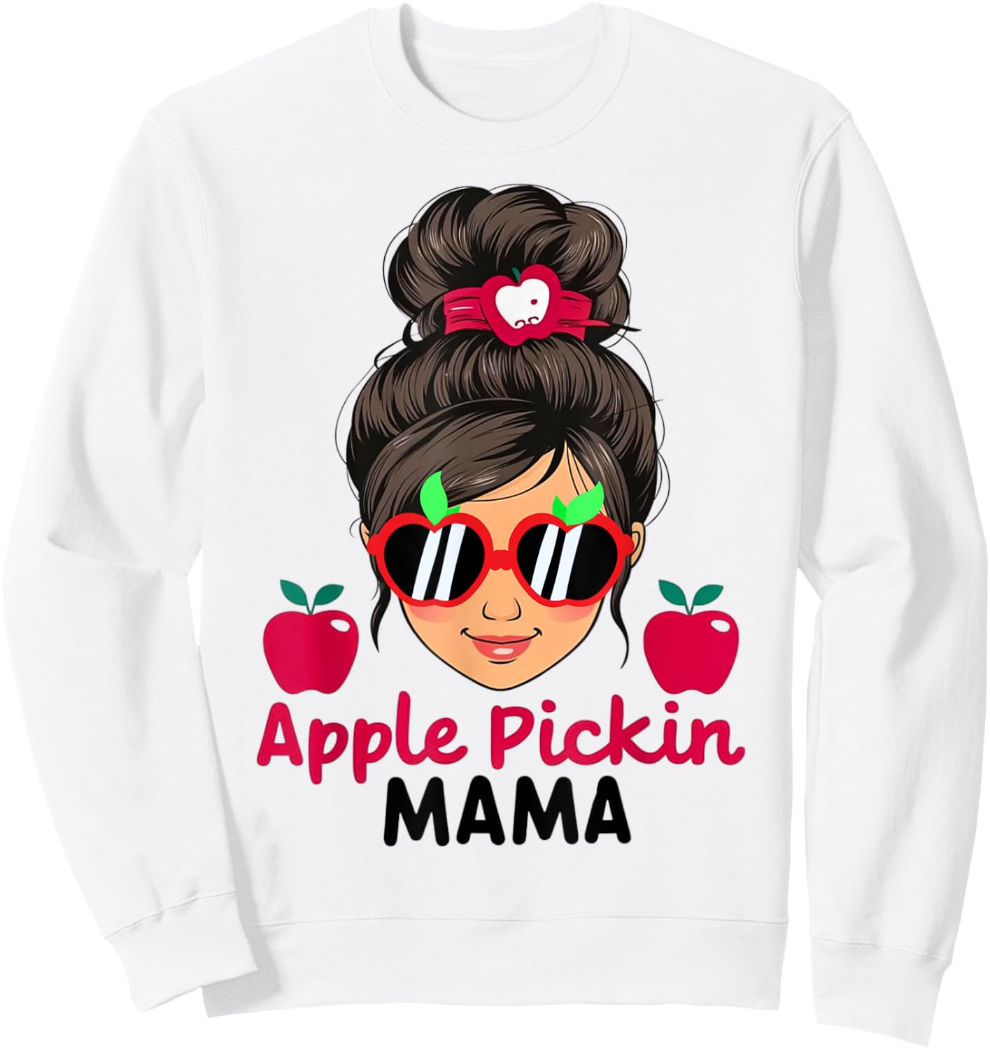 Apple Pickin Mama Cute Mom Apple Picking Crew Harvest Season Sweatshirt - Sweatshirt | White