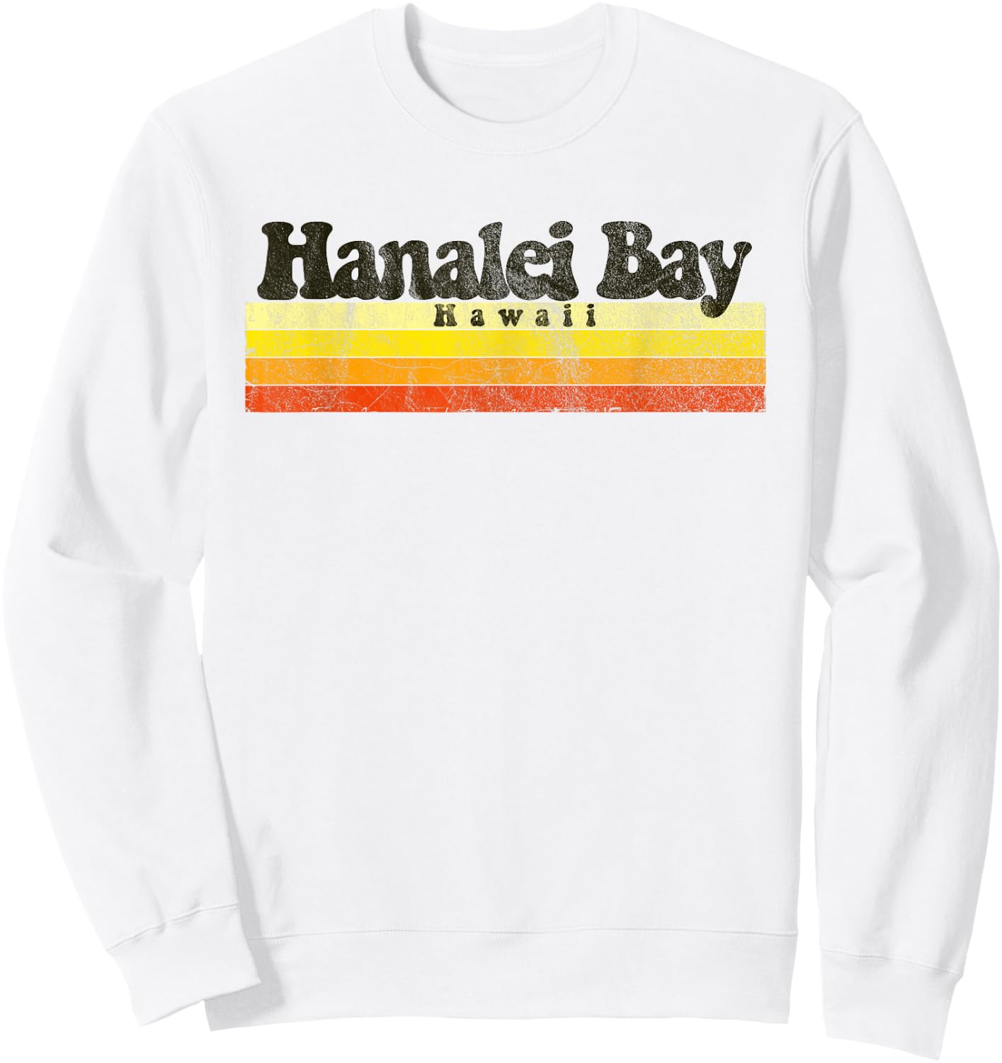 Vintage Retro 70s 80s Hanalei Bay, Hawaii Sweatshirt - Sweatshirt | White