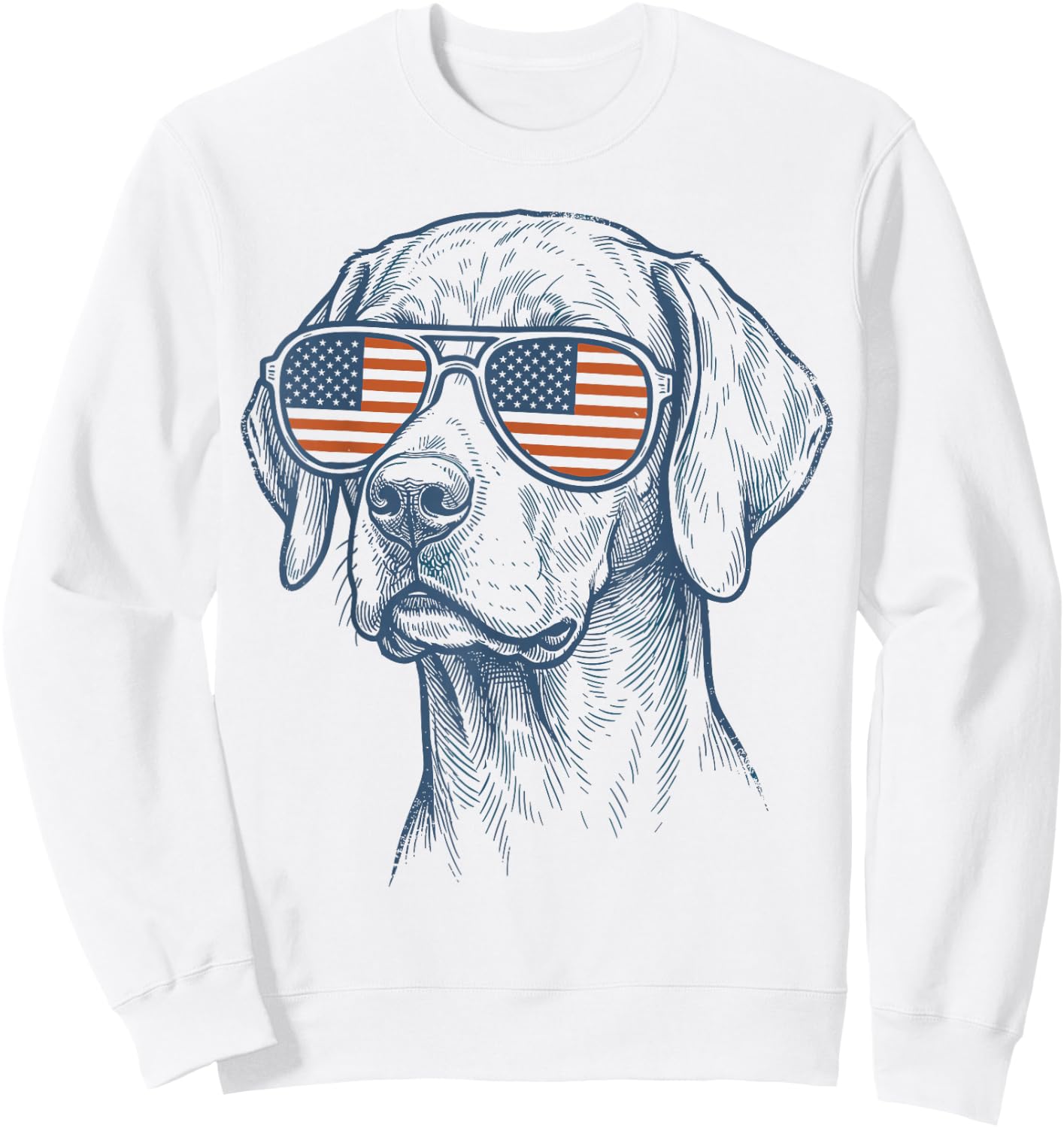 Patriotic Vizsla Dog Mom Dad 4th of July Vintage Men Women Sweatshirt - Sweatshirt | White