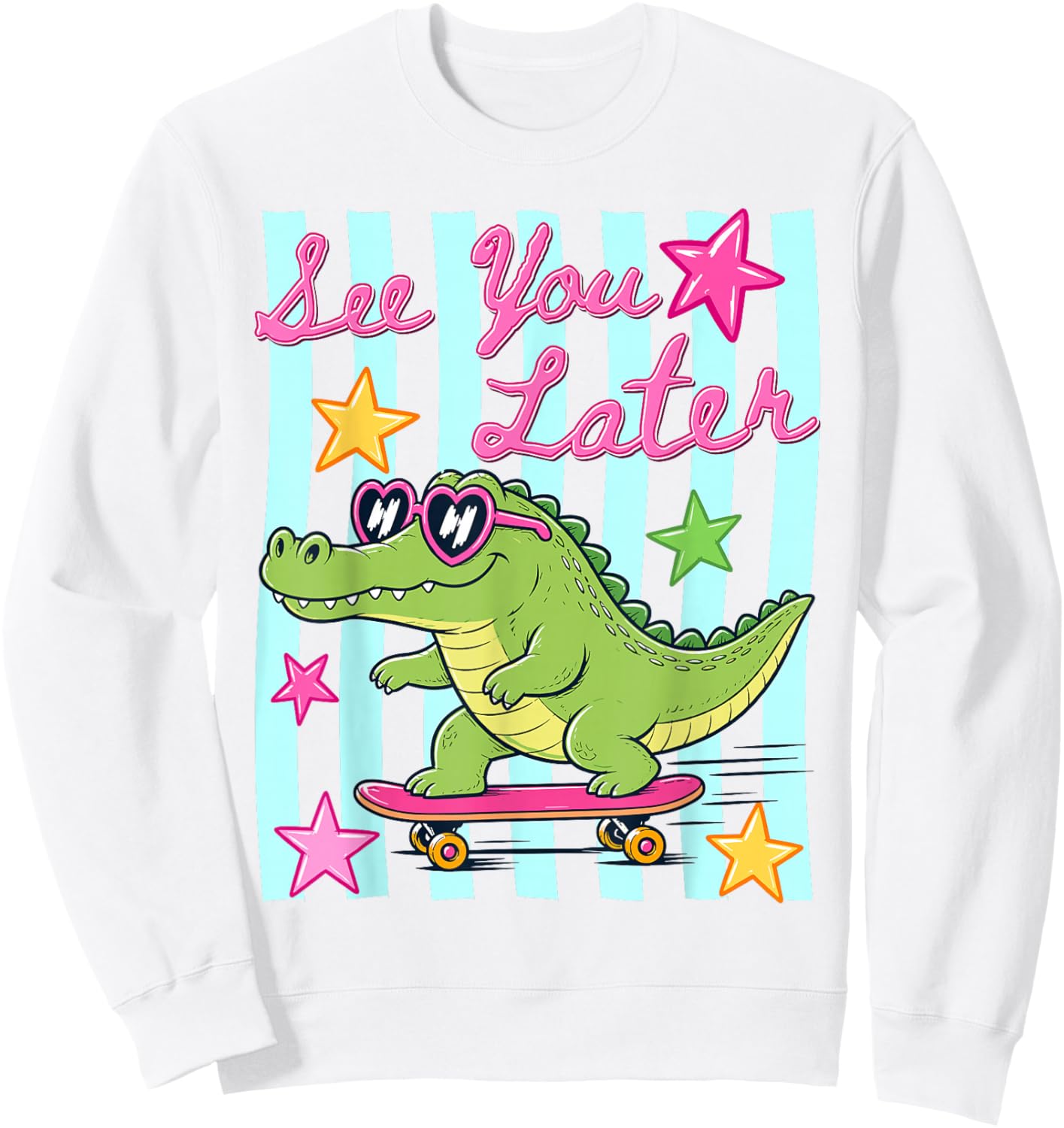 See You Later Teacher Summer Alligator Last Day of School Sweatshirt - Sweatshirt | White