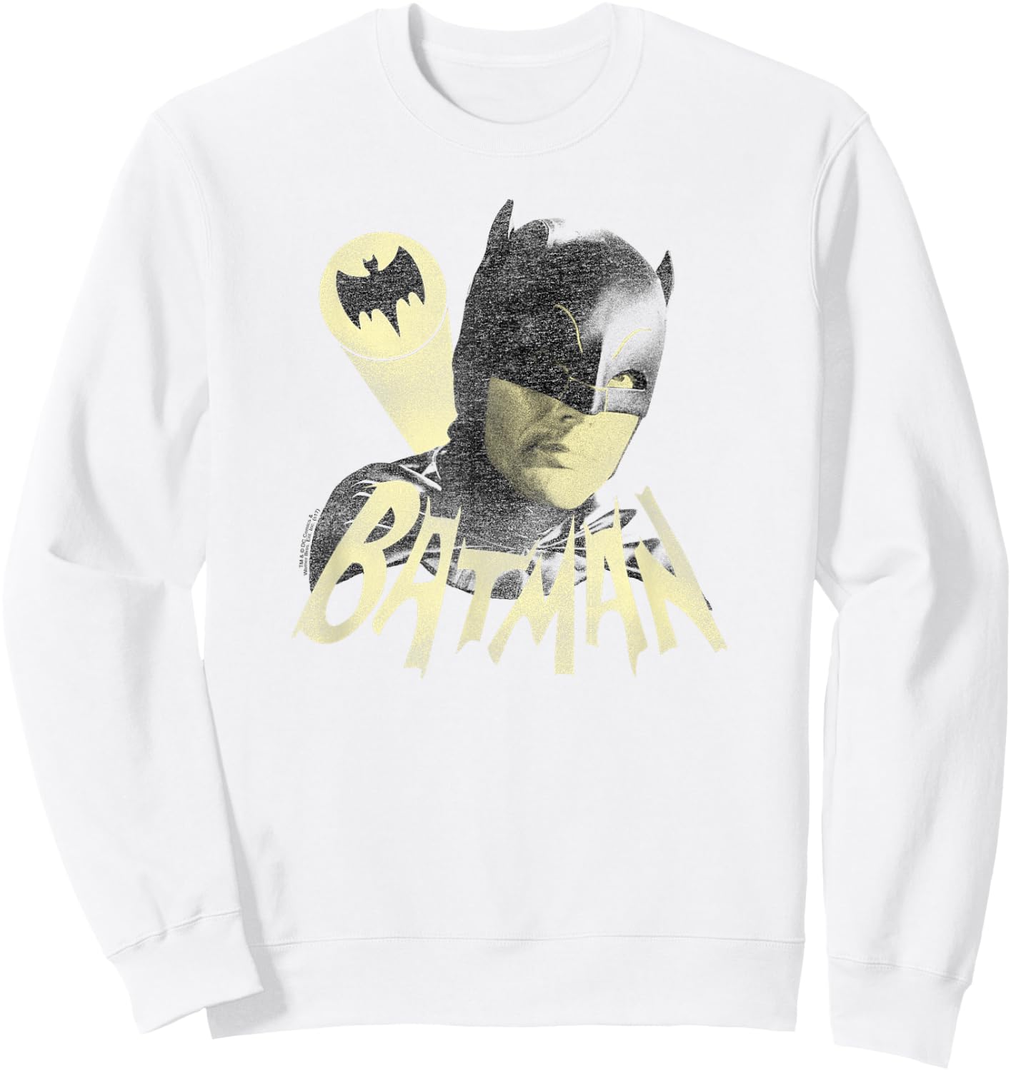 Batman Classic TV Series Bat Signal T Shirt Sweatshirt - Sweatshirt | White