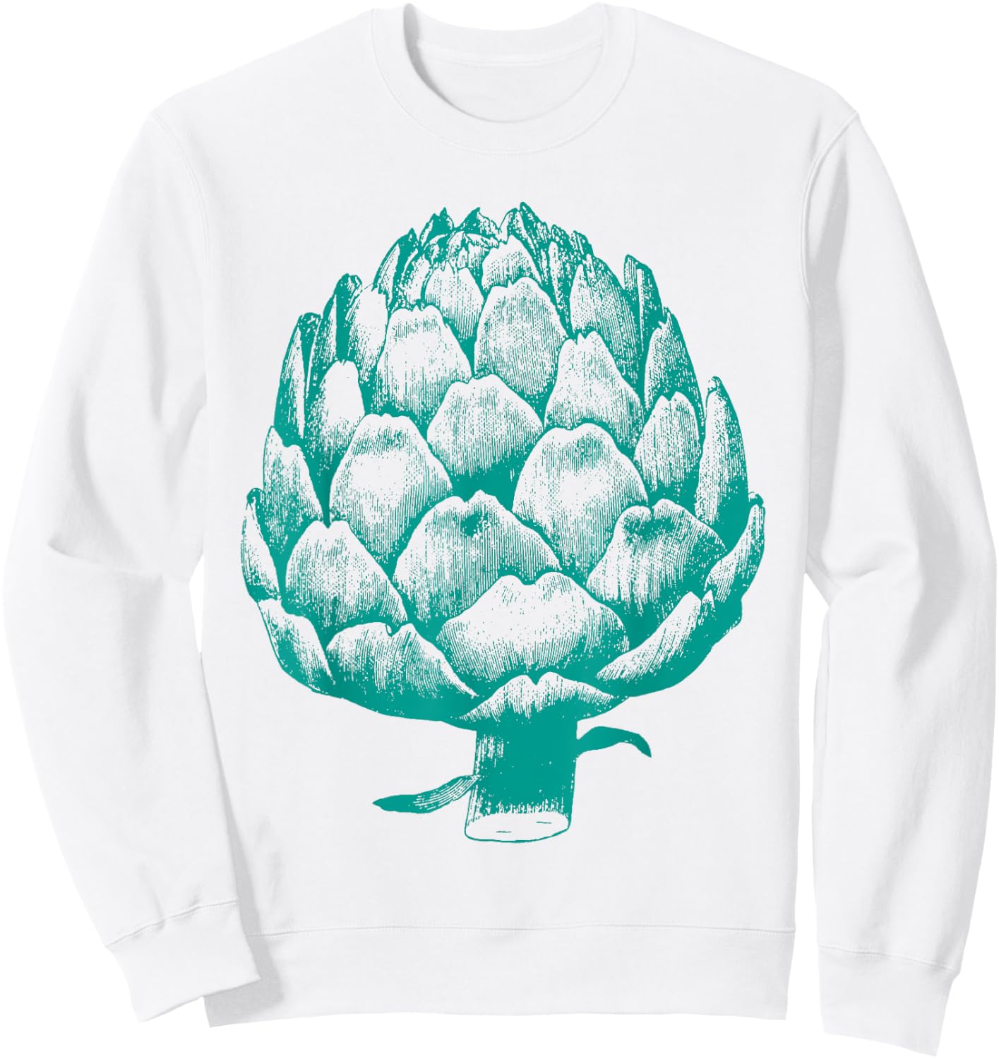 Huge Giant Artichoke Graphic Vegetable Sweatshirt - Sweatshirt | White