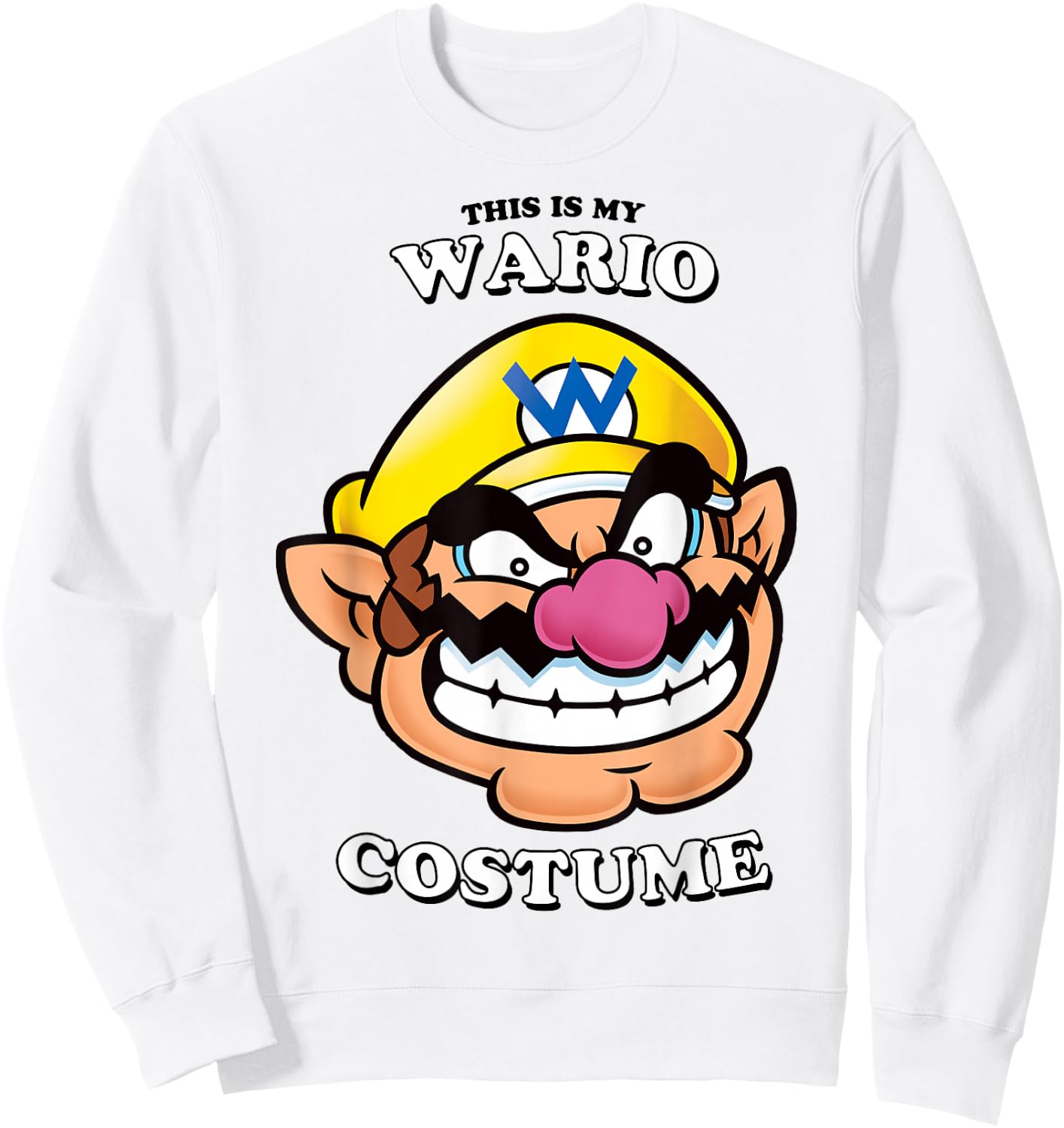 Super Mario Halloween Vintage This Is My Wario Costume Sweatshirt - Sweatshirt | White