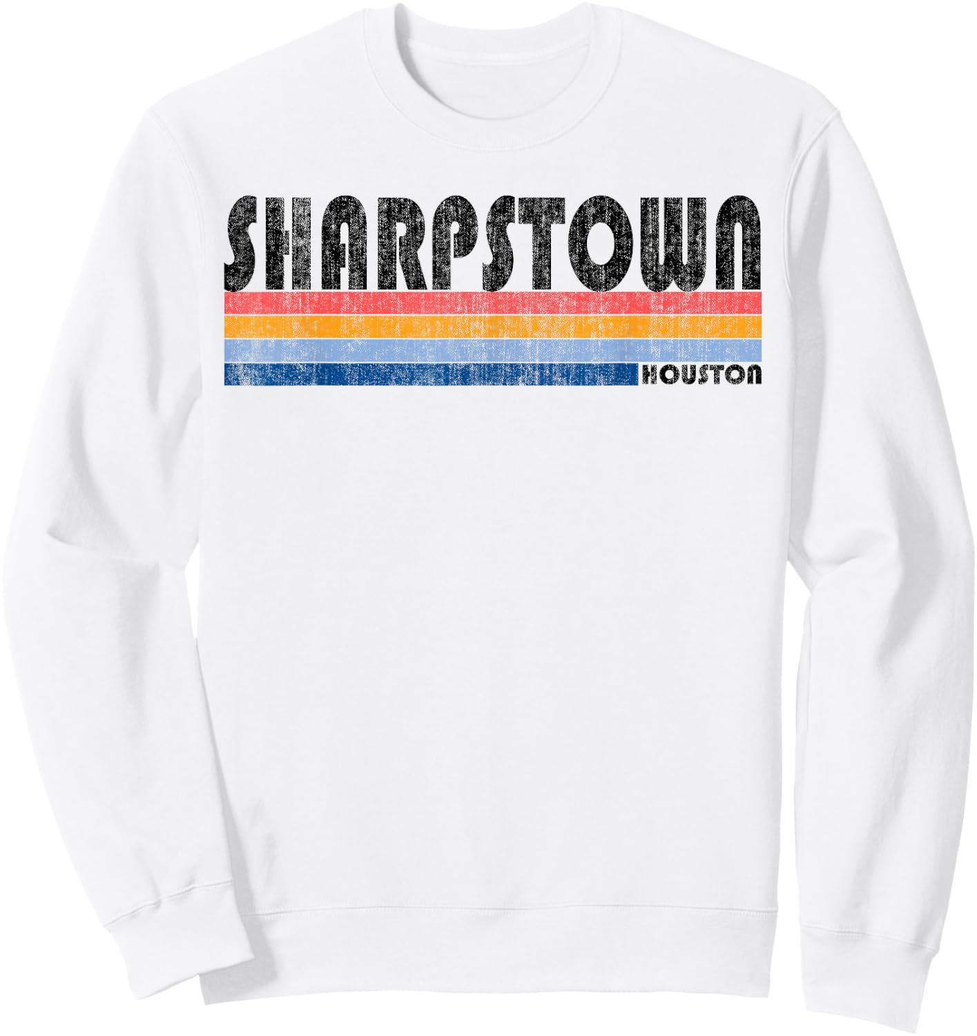 Vintage 1980s Style Sharpstown TX T Shirt Sweatshirt - Sweatshirt | White