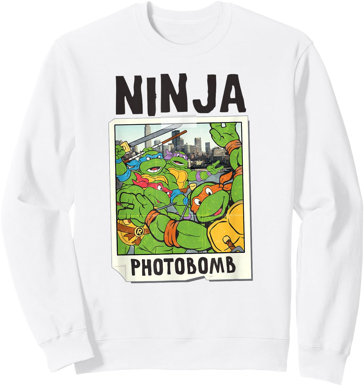 TMNT Ninja Photobomb NYC Sweatshirt - Sweatshirt | White