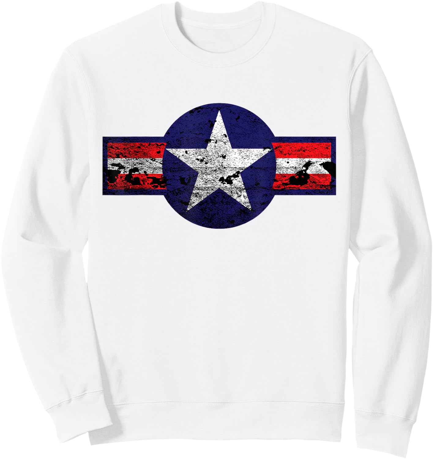 Vintage WW2 Aircraft Battle Star Aviator Sweatshirt - Sweatshirt | White