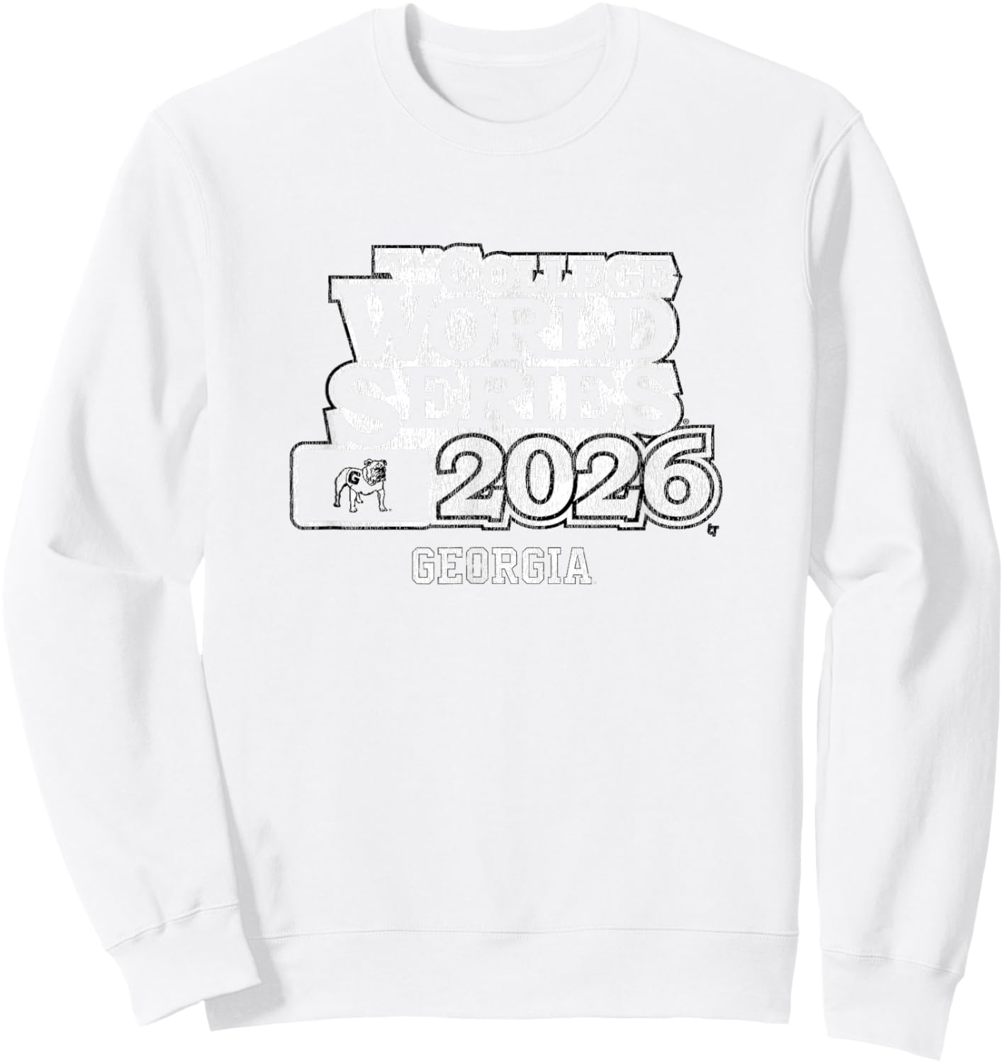 2026 College World Series - Georgia Bulldogs Baseball Sweatshirt - Sweatshirt | White
