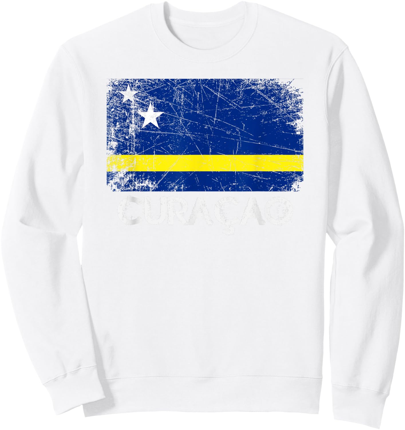 Curacaoan Flag | Vintage Made In Curacao Gift Sweatshirt - Sweatshirt | White