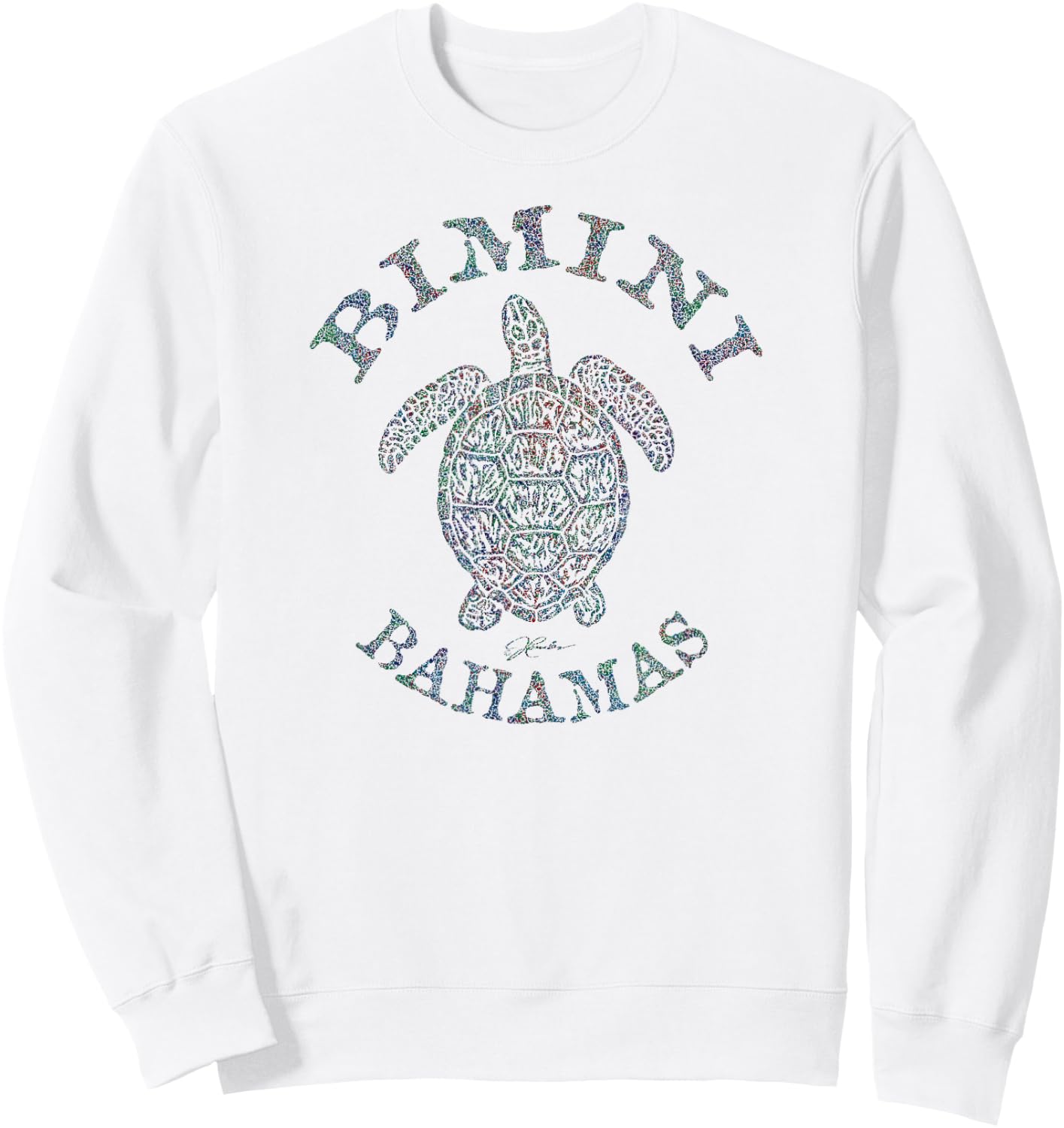 JCombs: Bimini, Bahamas, Sea Turtle Sweatshirt - Sweatshirt | White