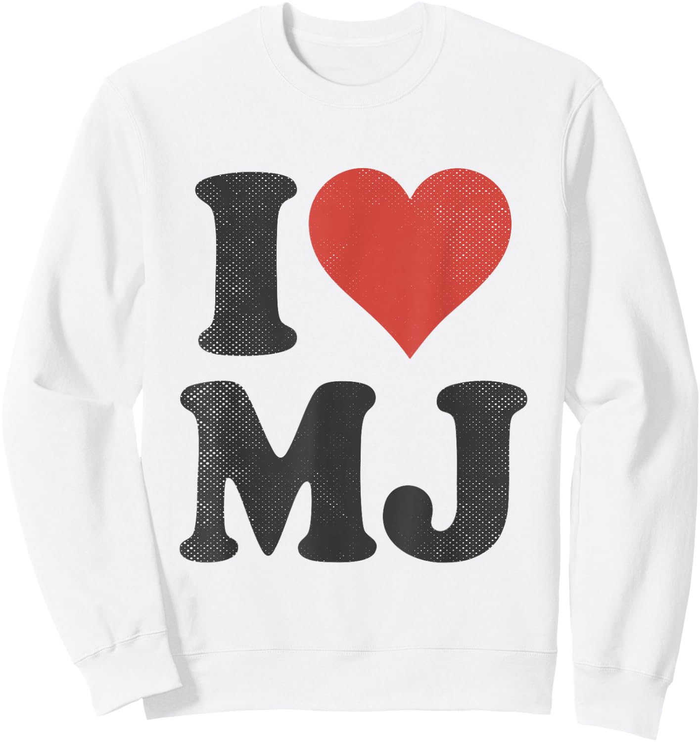 I Love MJ Vintage Fan Merch Red Heart Initials Design M.J. Sweatshirt - Sweatshirt | White