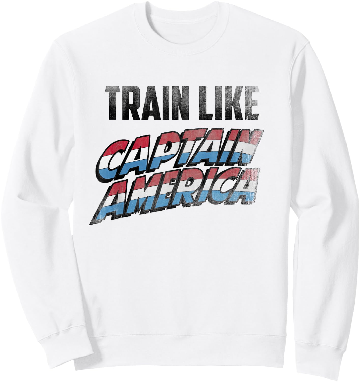 Marvel Train Like Captain America Workout Graphic Sweatshirt - Sweatshirt | White