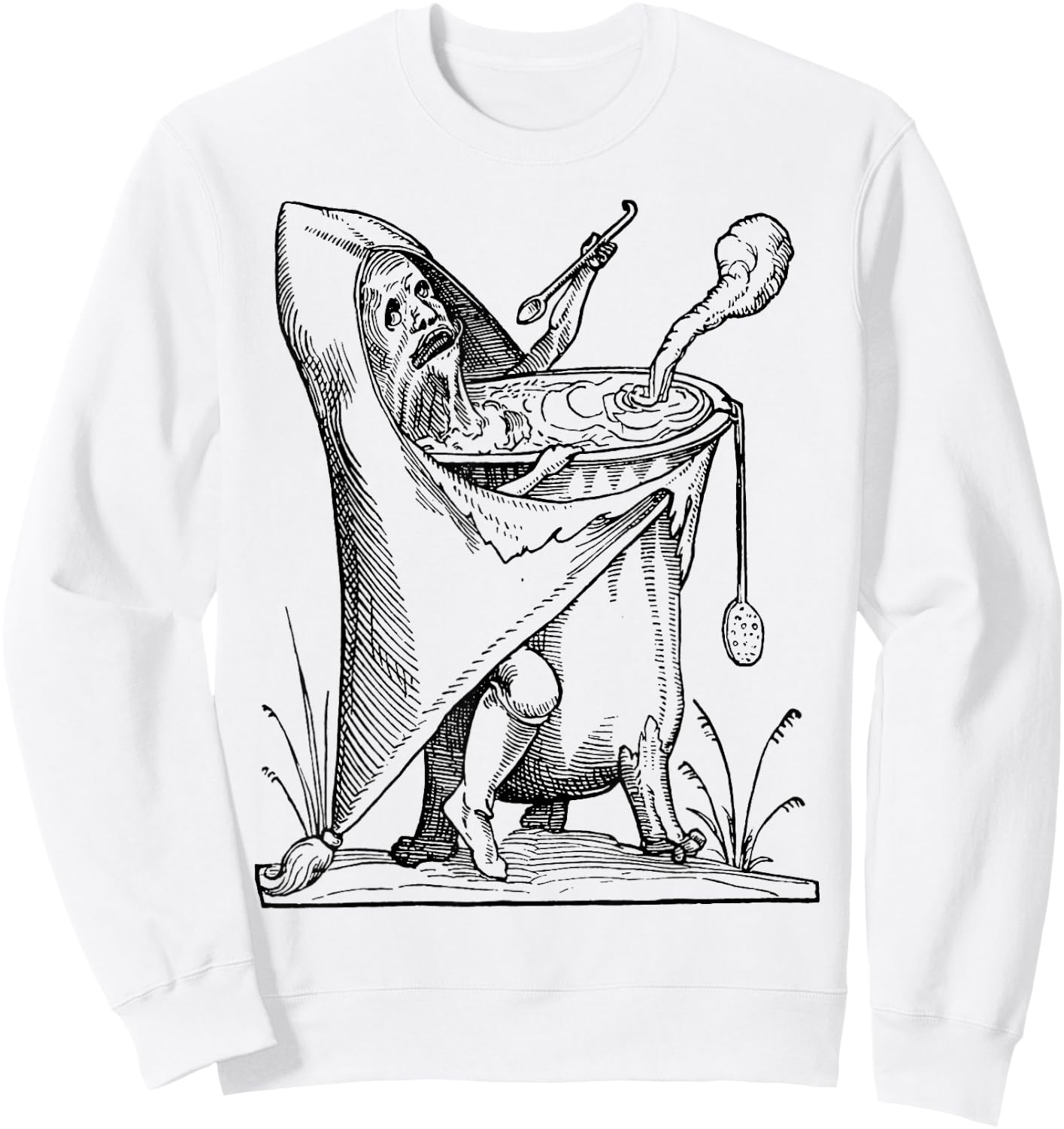 SOUP MAN - "Pantagruel" Weird Medieval Art Print Sweatshirt - Sweatshirt | White