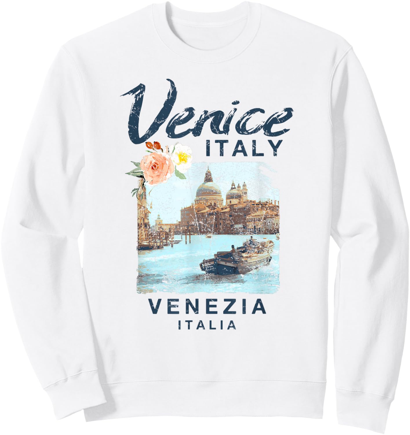 Venice Italy | Venezia Italia Vintage T Shirt Sweatshirt - Sweatshirt | White