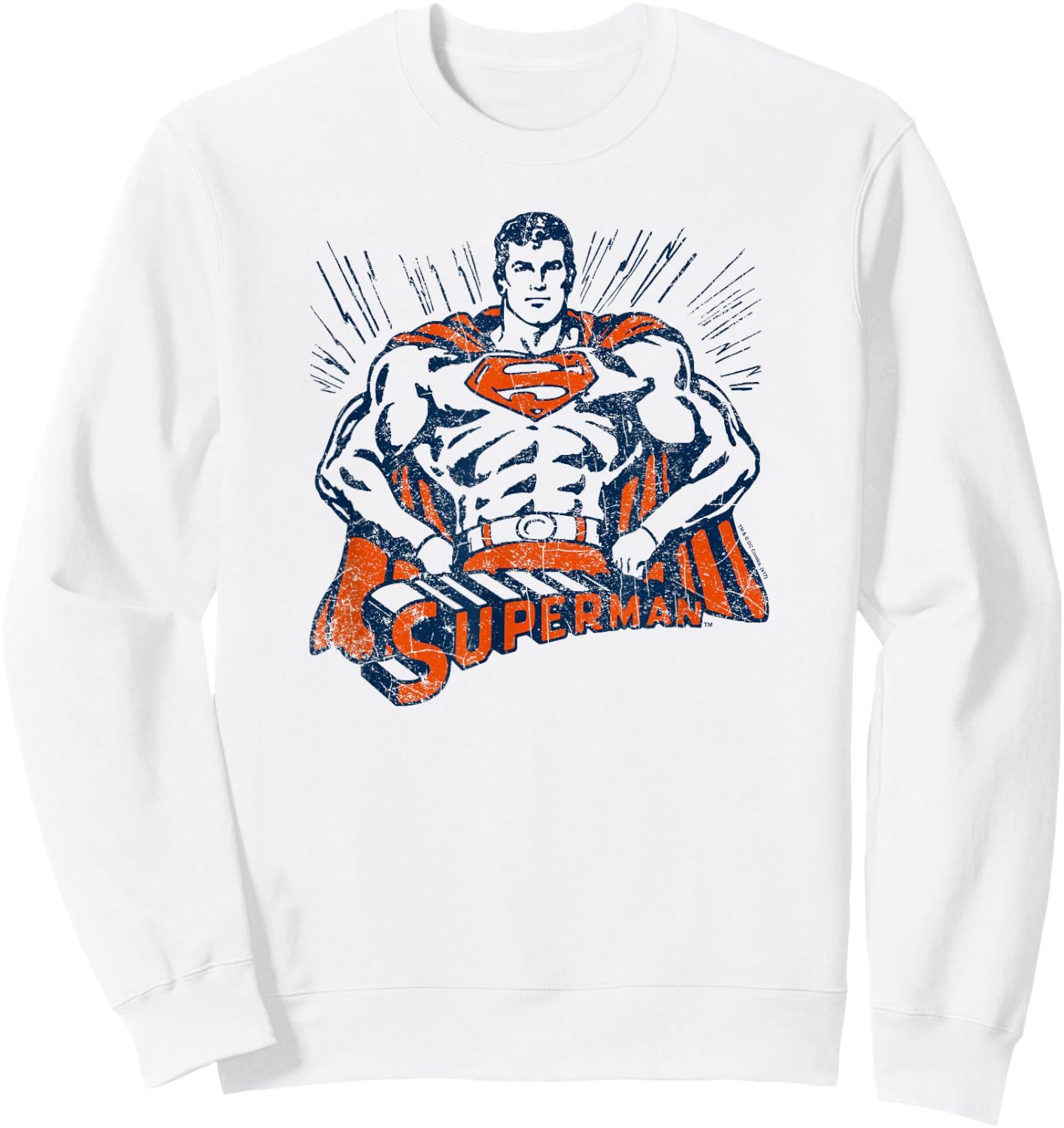 Superman Vintage Stance T Shirt Sweatshirt - Sweatshirt | White