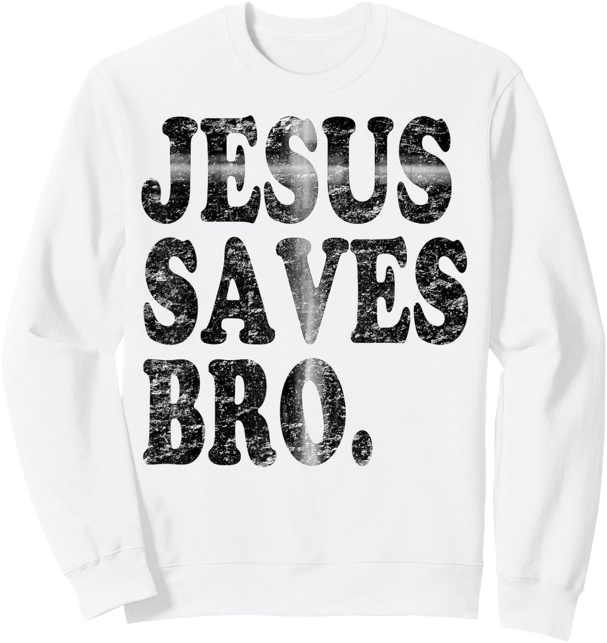 Jesus Saves Bro Vintage Hidden Christian Cross Sweatshirt - Sweatshirt | White