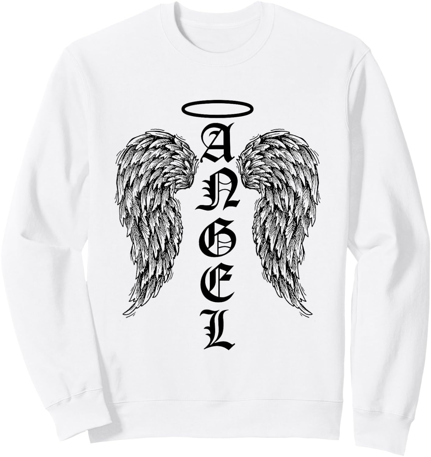 Angel Wings Halo Feathers God Awesome Funny Gift Sweatshirt - Sweatshirt | White