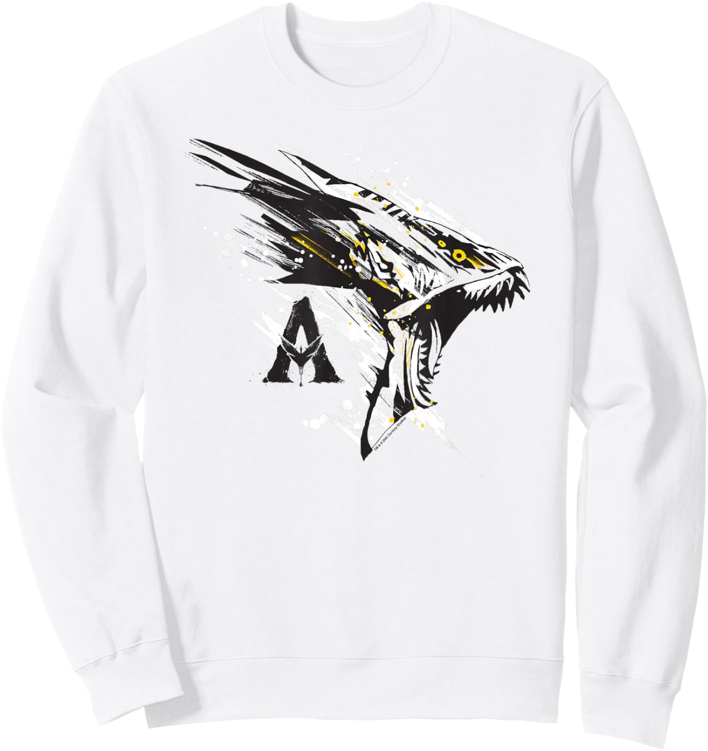 Avatar Epic Powerful Banshee Paint Splash Sketch Chest Logo Sweatshirt - Sweatshirt | White