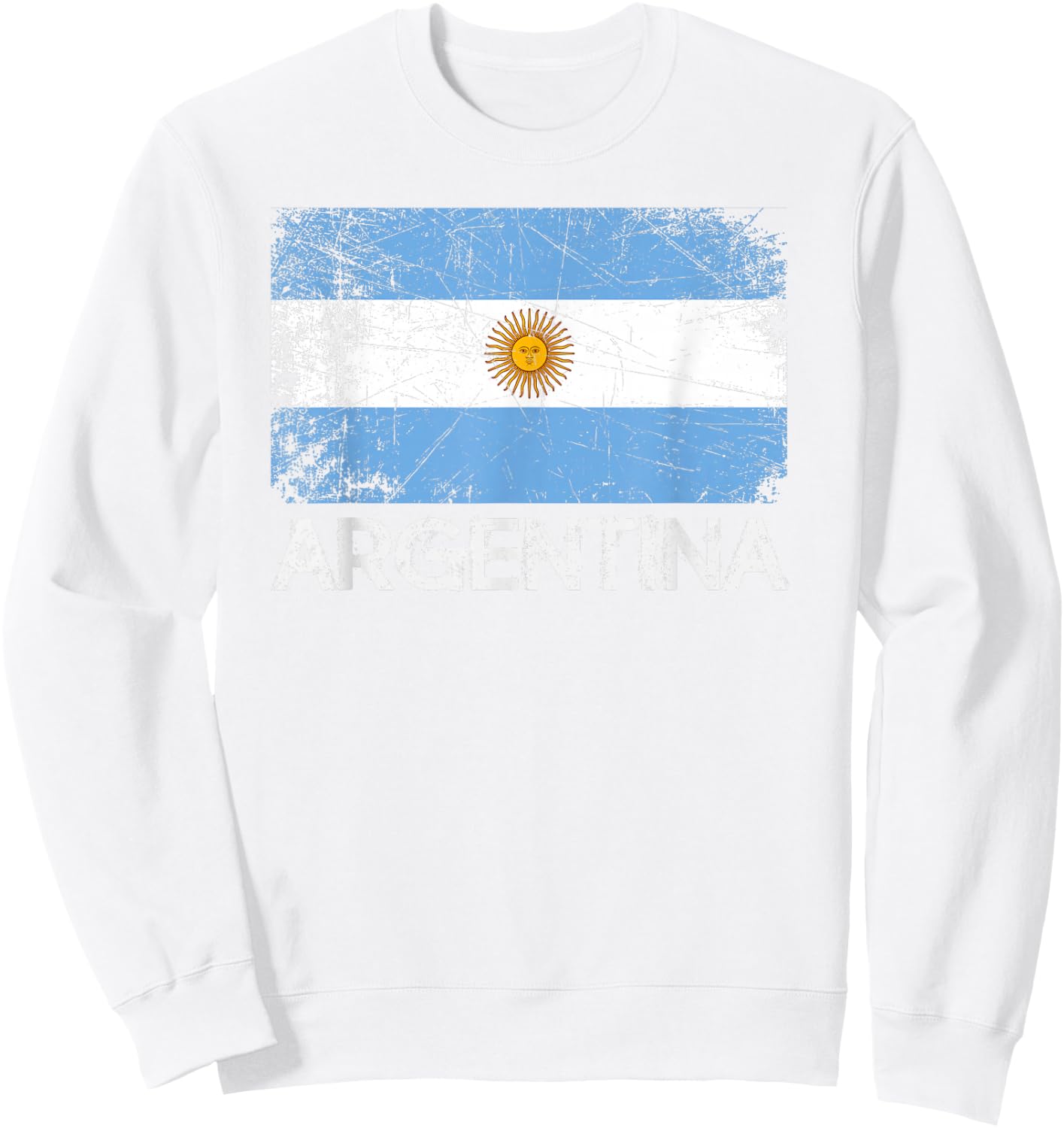Argentinian Flag | Vintage Made in Argentina Gift Sweatshirt - Sweatshirt | White