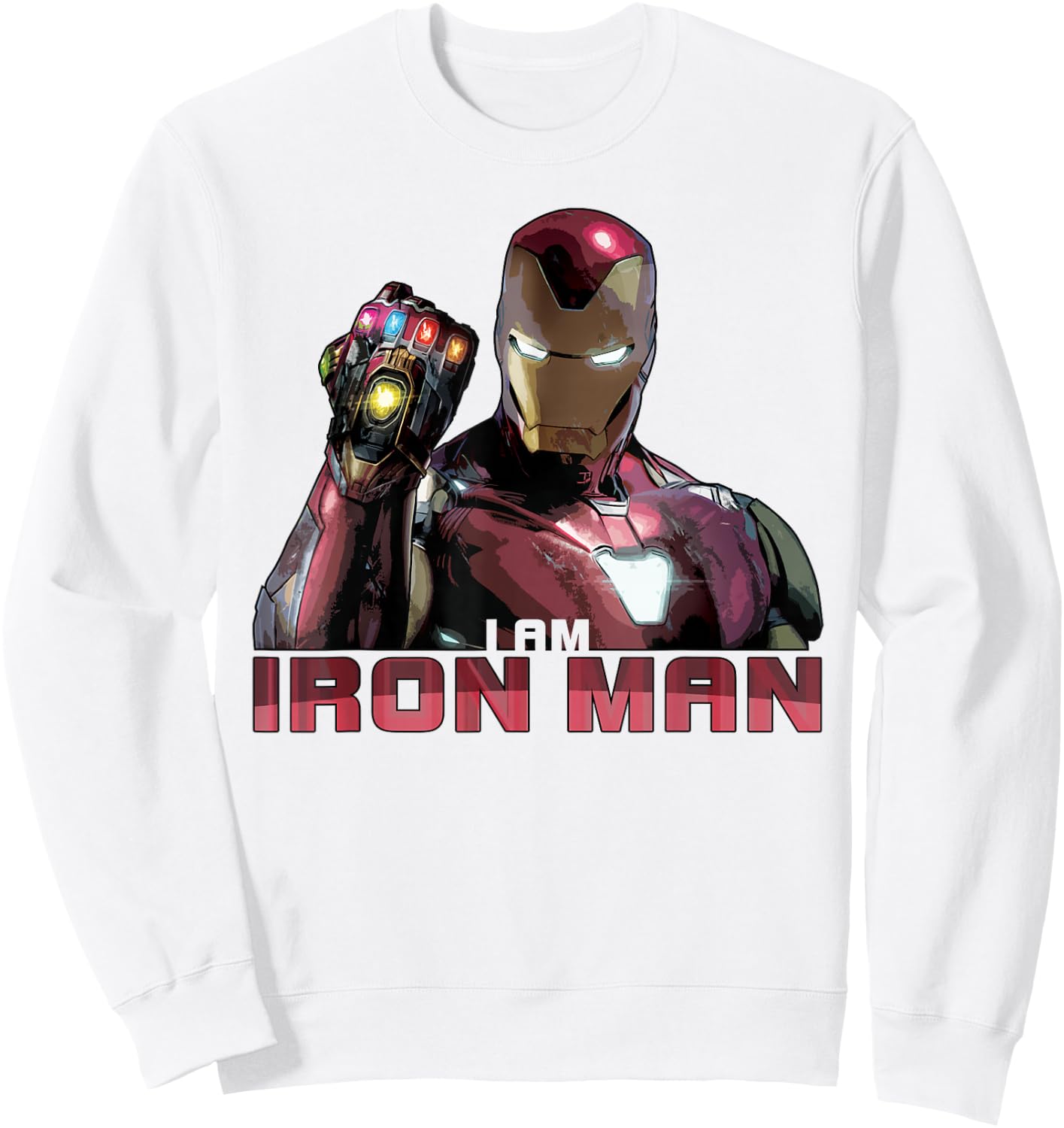 Marvel Avengers Endgame I Am Iron Man Movie Quote Portrait Small Sweatshirt - Sweatshirt | White