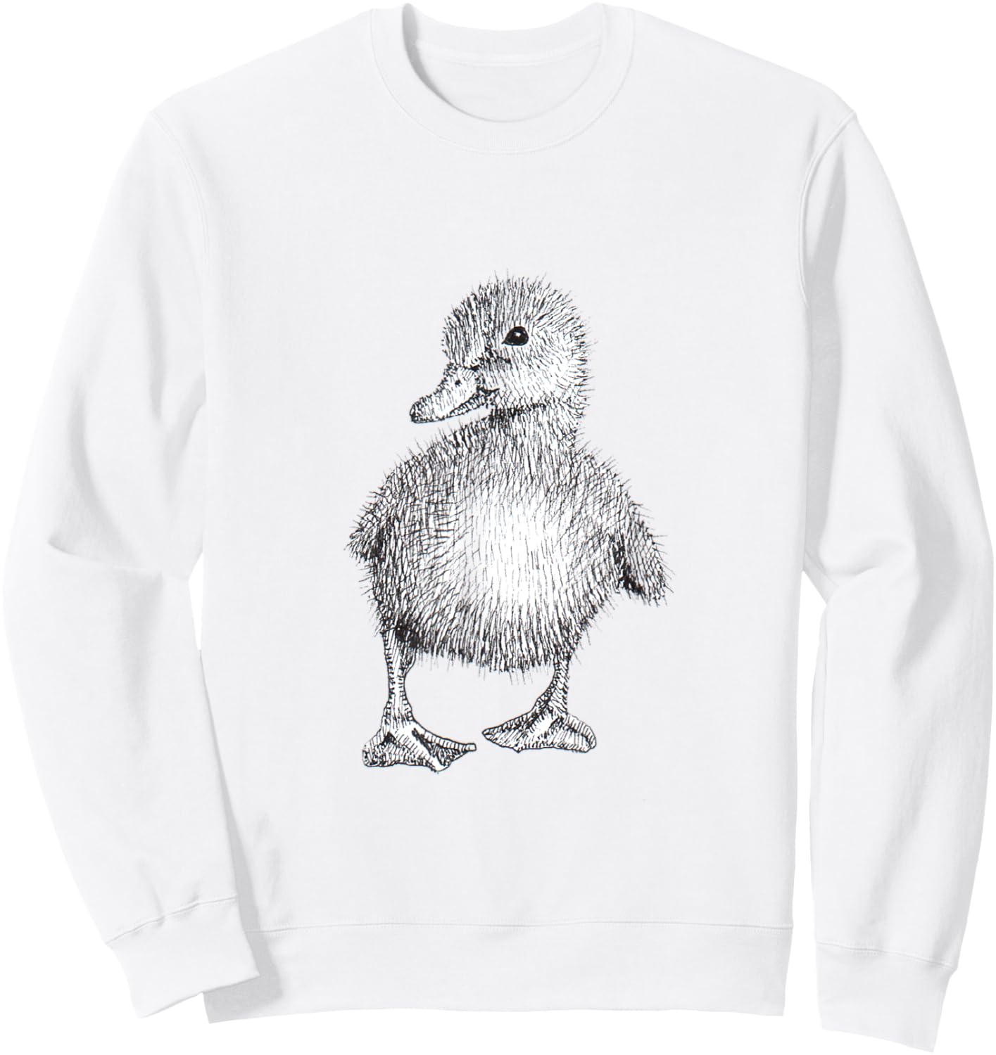 Duckling Cute Pen & Ink Drawing Sweatshirt - Sweatshirt | White