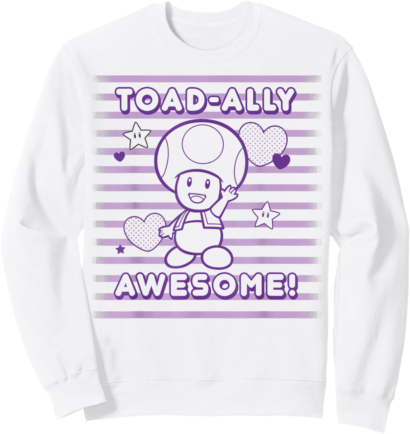 Nintendo Super Mario Toad-Ally Awesome Cute Graphic Sweatshirt - Sweatshirt | White