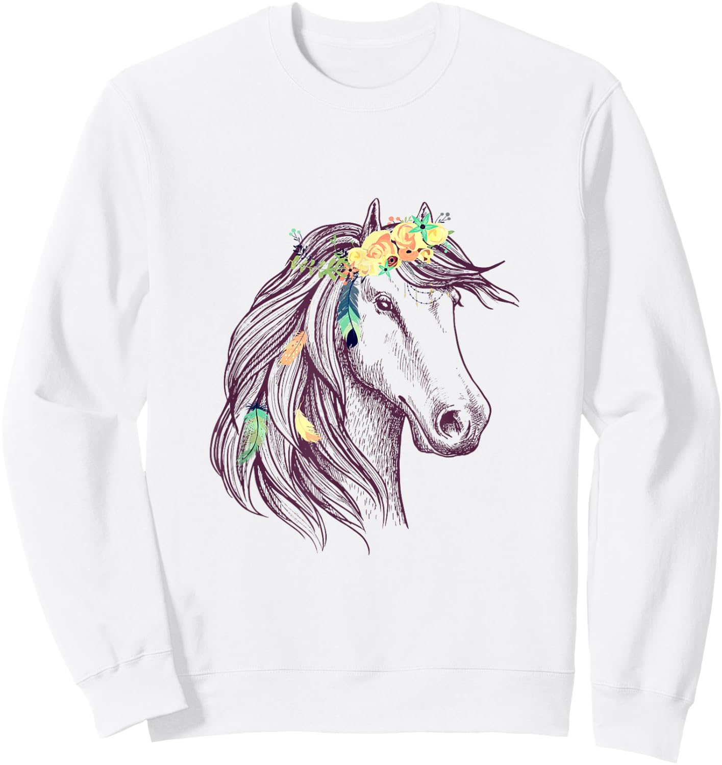 Horse Graphic - Horse For Girls Sweatshirt - Sweatshirt | White