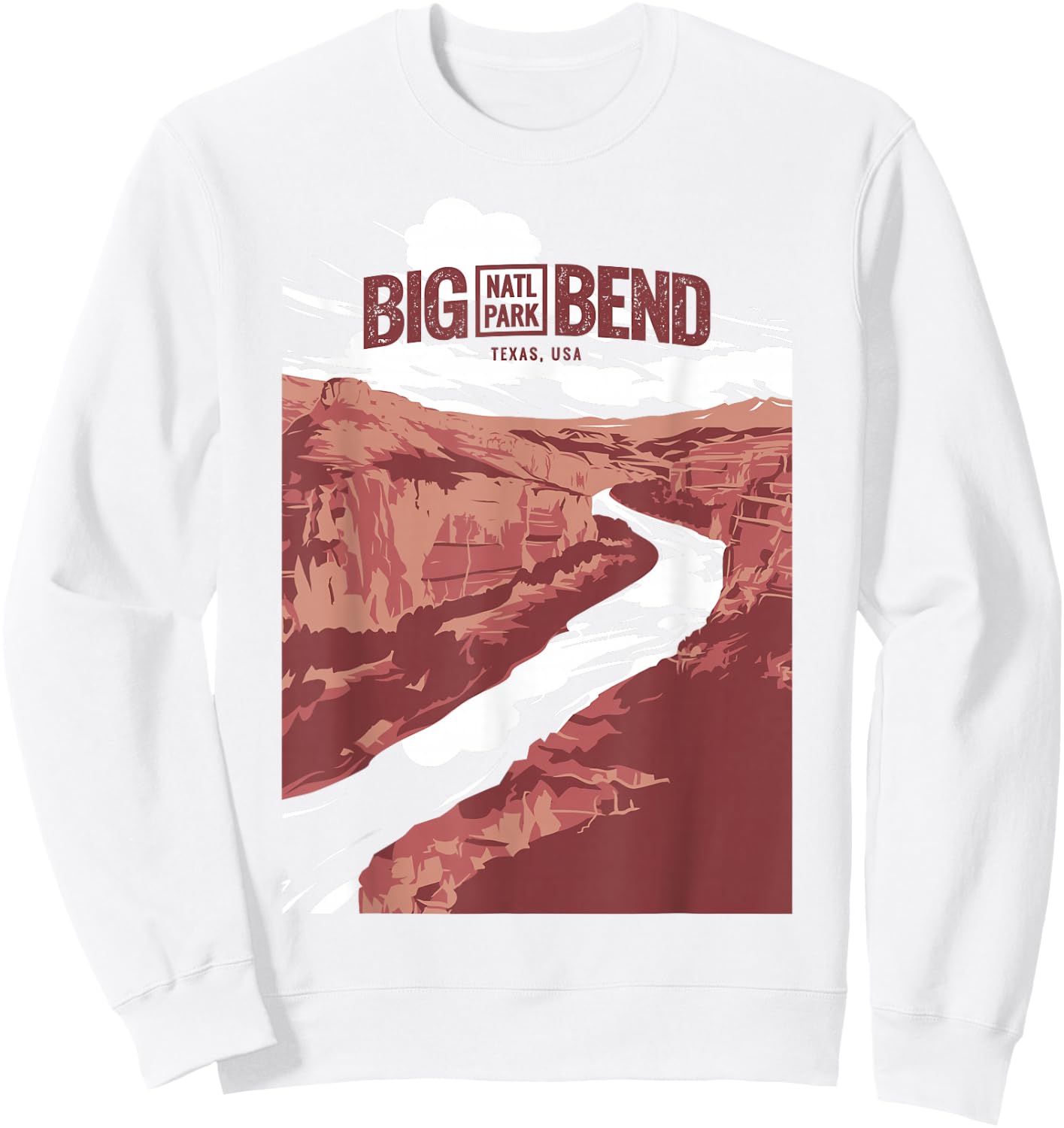 Big Bend National Park T shirt Texas Vintage Retro Gifts Sweatshirt - Sweatshirt | White