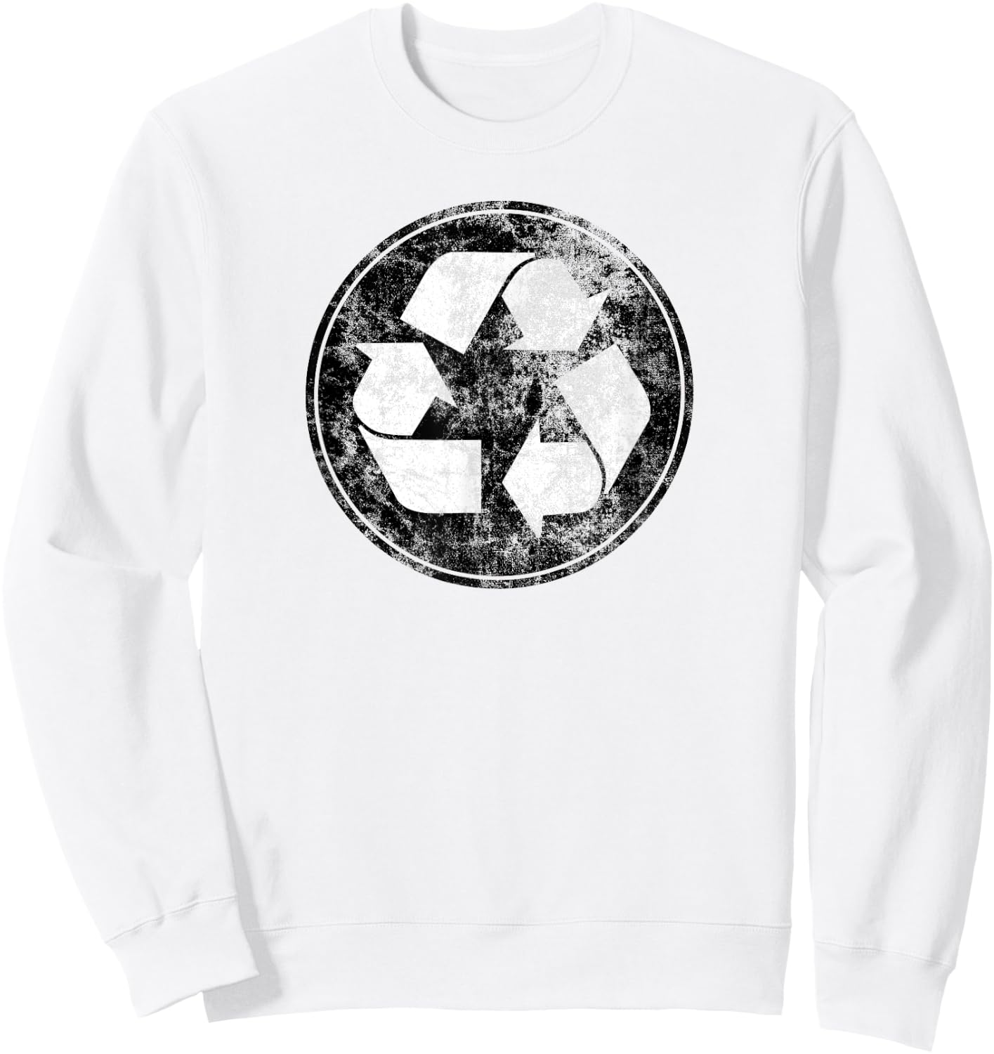 Vintage Recycle Logo Distressed Recycling Logo Shirt Gift Sweatshirt - Sweatshirt | White