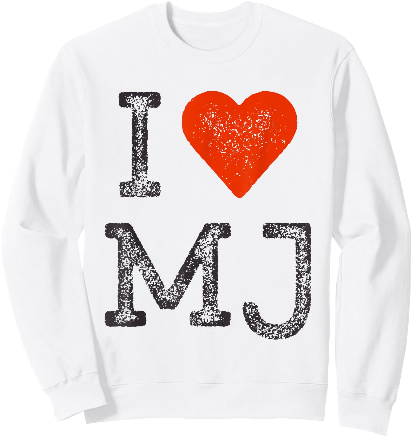 I Love MJ Vintage Fan Merch Red Heart Initials Design M.J. Sweatshirt - Sweatshirt | White