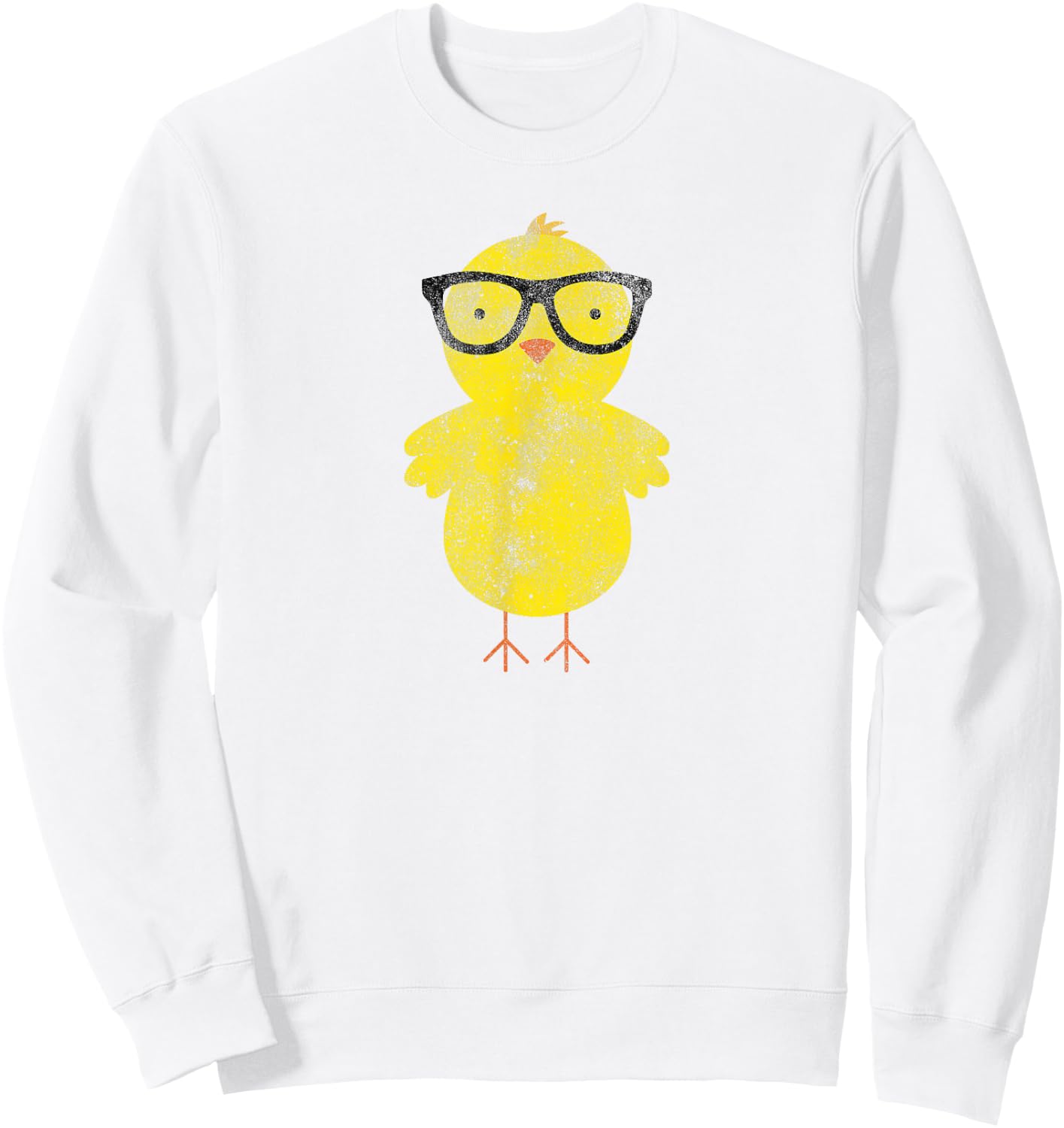 Baby Chick Easter - Nerd Glasses Hipster Sweatshirt - Sweatshirt | White