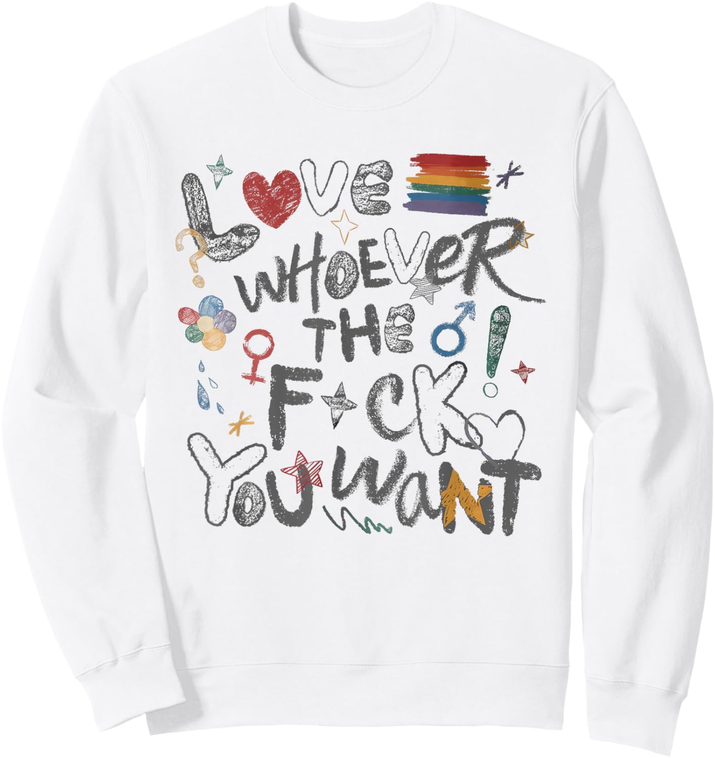 Lgbtq Love Whoever You Want Pride Month Lgbt Support Ally Sweatshirt - Sweatshirt | White