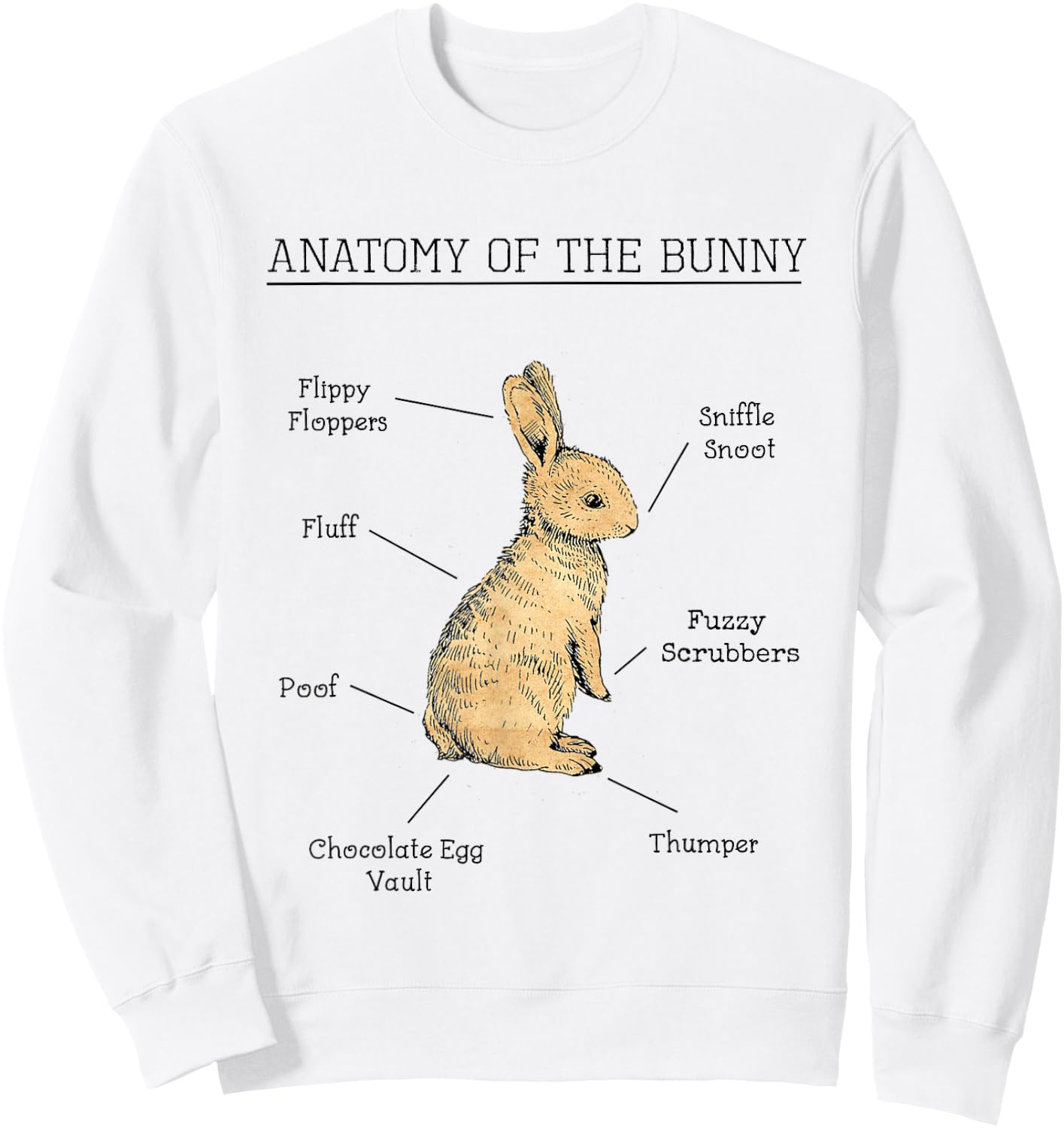 Anatomy Of The Bunny Cute Animal Love Rabbit Easter Funny Sweatshirt - Sweatshirt | White