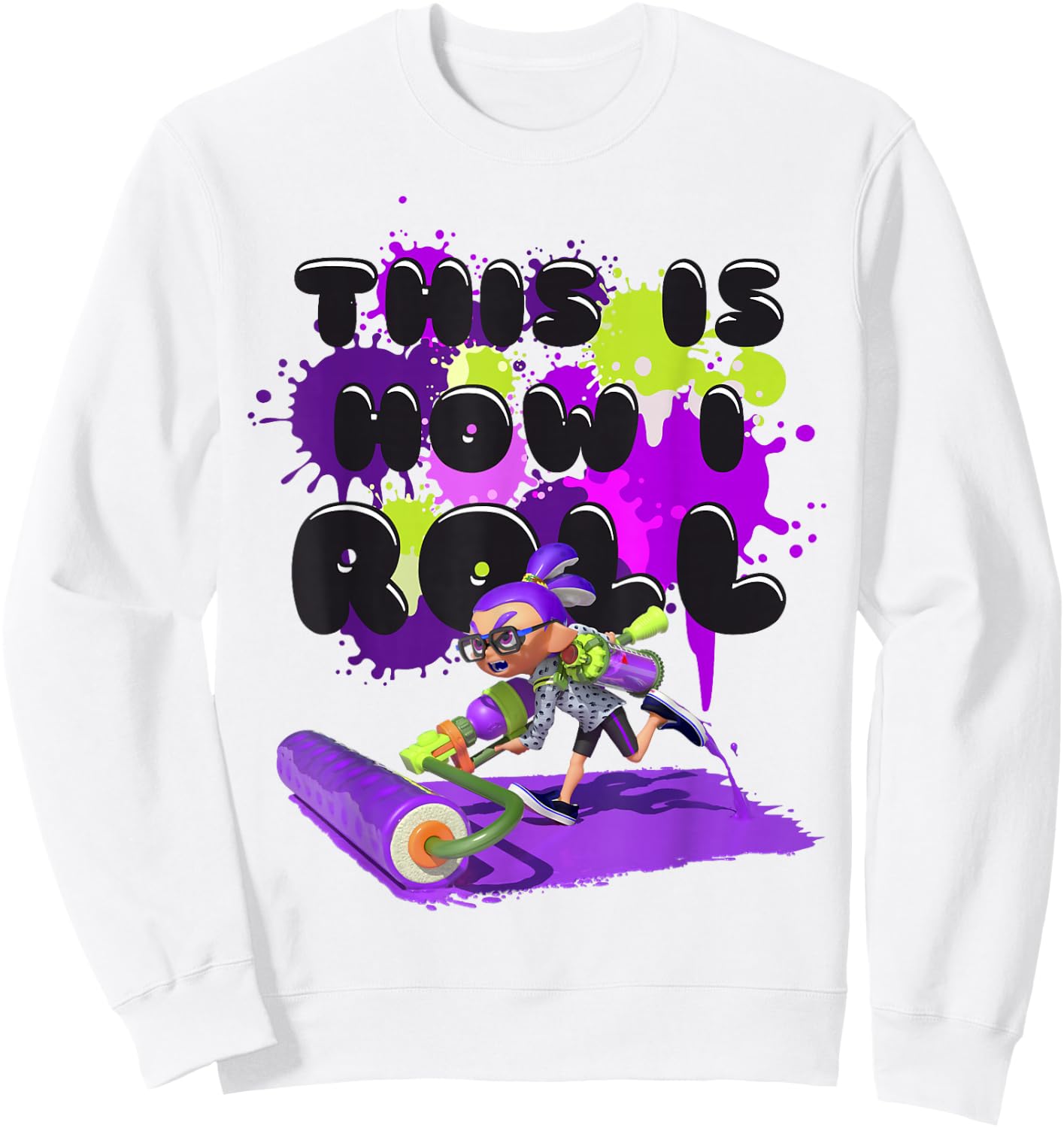 Splatoon Purple Inkling This is How I Roll Sweatshirt - Sweatshirt | White