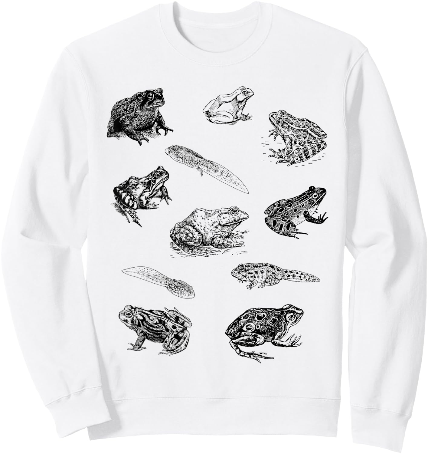 Tadpole Frog Toad Collage for Frog Lovers Hunters Sweatshirt - Sweatshirt | White