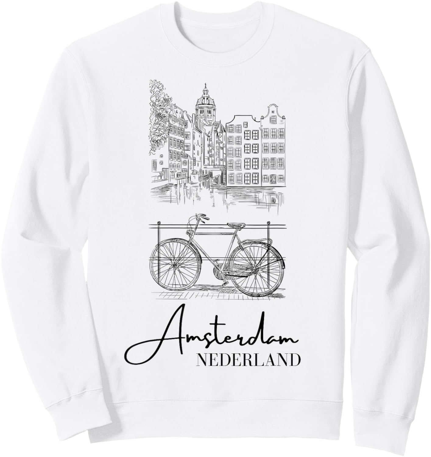 Elegant Amsterdam Netherlands Nederland Holland Souvenir Sweatshirt - Sweatshirt | White