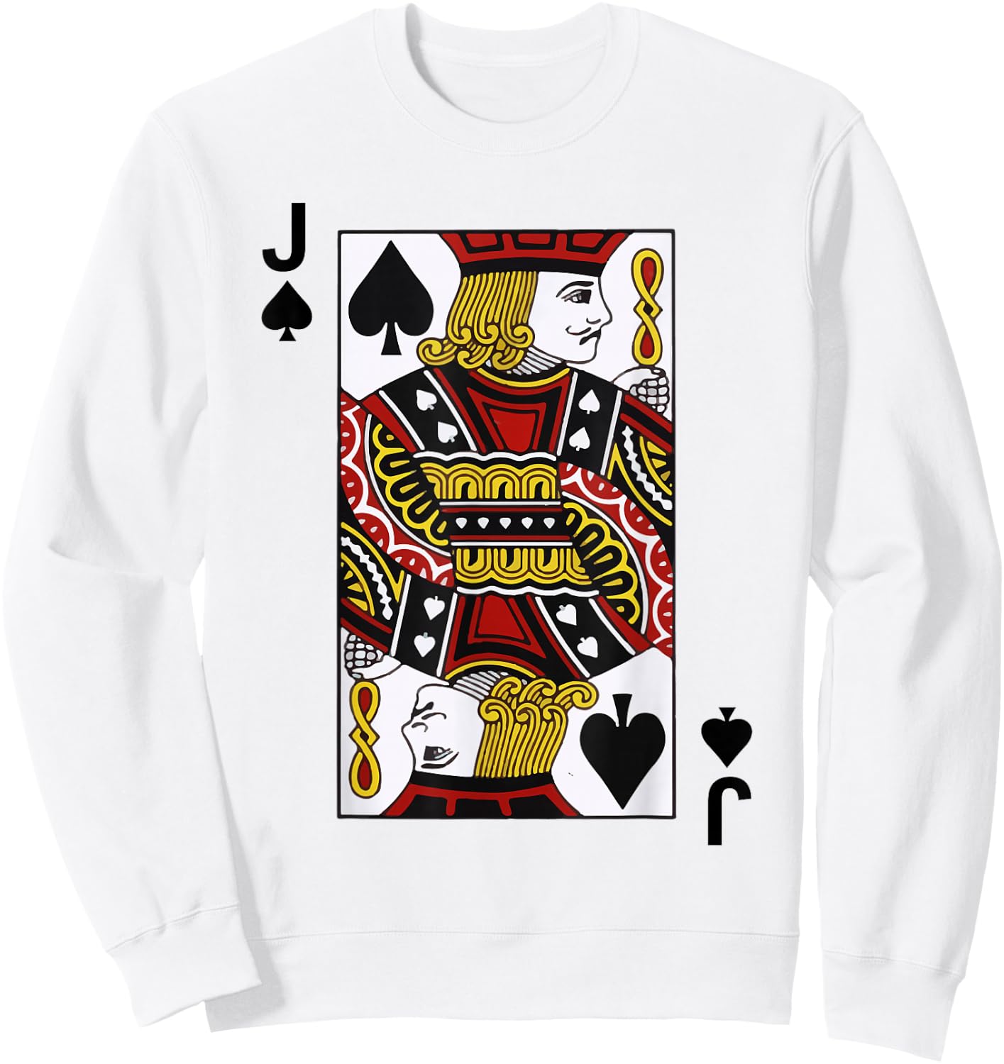 Jack of Spades Blackjack Cards Poker 21 J shirt Sweatshirt - Sweatshirt | White